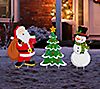 Glitzhome Santa Snowman Christmas Tree Yard Stake Trio S/3, 1 of 5