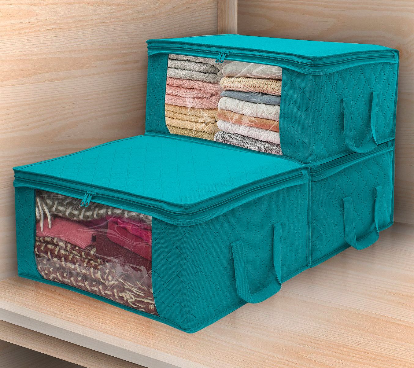 Sorbus Three-Pack Foldable Storage Bags with Window & Handles - QVC.com