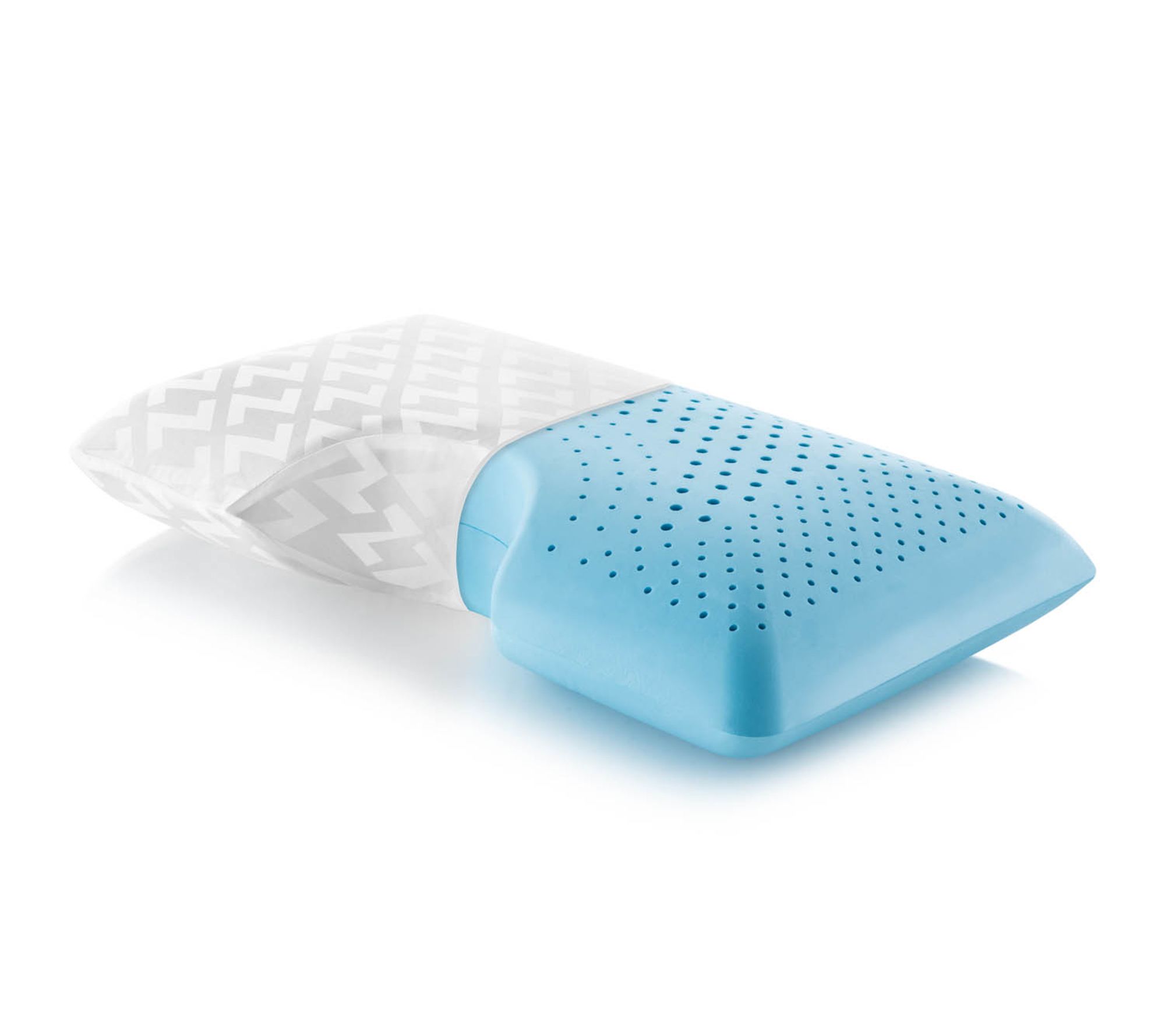 Z Shoulder Zoned Dough Gel Memory Foam Pillow Queen Mid Loft