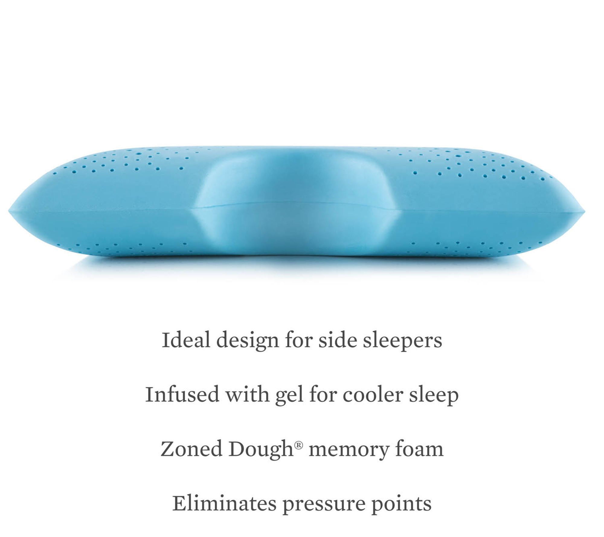 Z Shoulder Zoned Dough Gel Memory Foam Pillow Queen Mid Loft