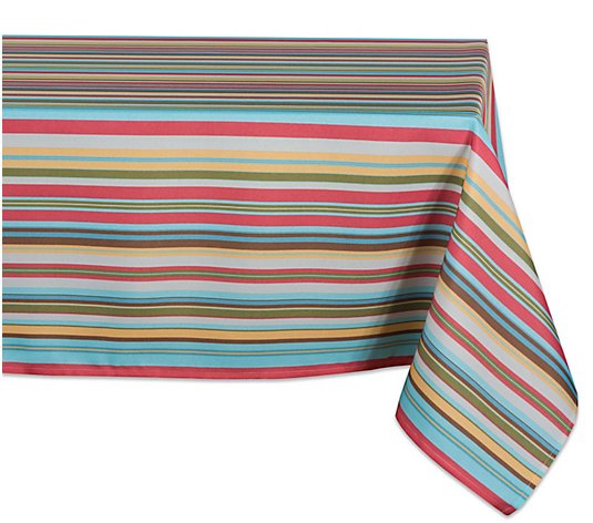 Design Imports Summer Stripe Outdoor Tablecloth60" x 120"
