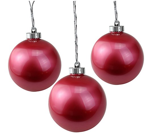 NEW DECORATIVE RED GLASS LED CHRISTMAS BALL ORNAMENT MULTI COLOR LIGHT 4" 