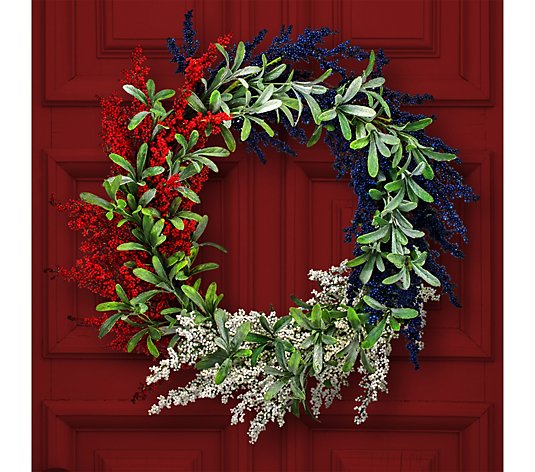 Patriotic Astilbe Wreath 24" By Valerie