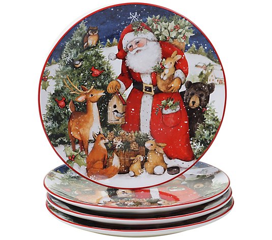 Magic Of Christmas Set of 4 Santa Dinner Plates