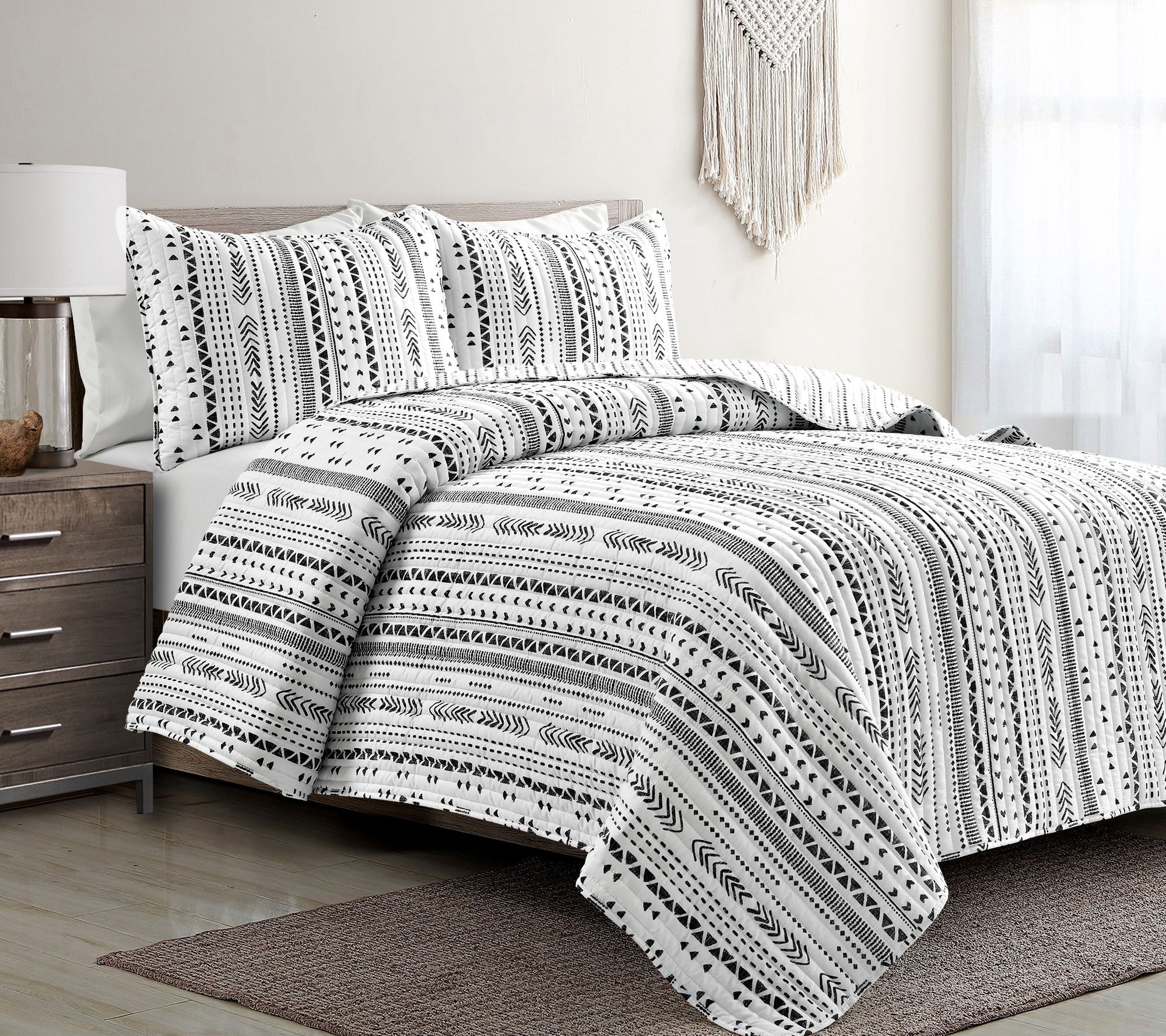 Hygge Stripe 3Pc Full/Queen Quilt Set by Lush Decor - QVC.com