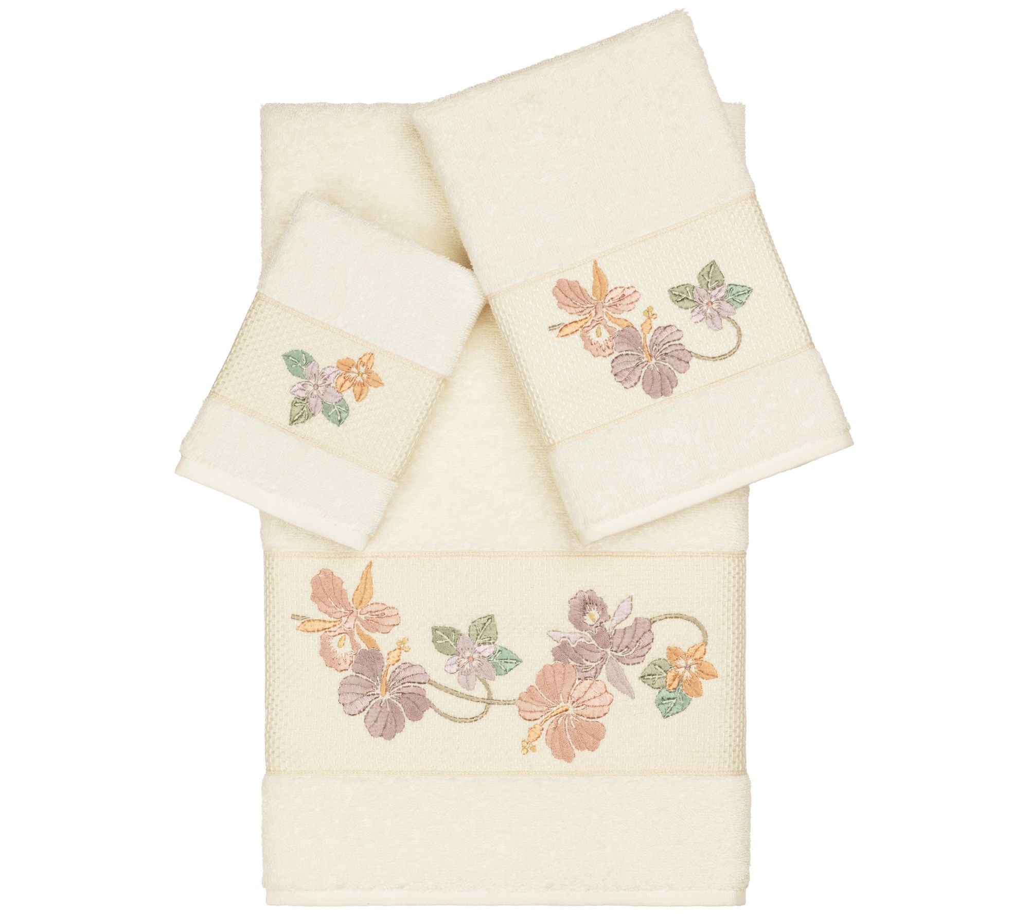 Linum Home Textiles Caroline 3PC Embellished Towel Set