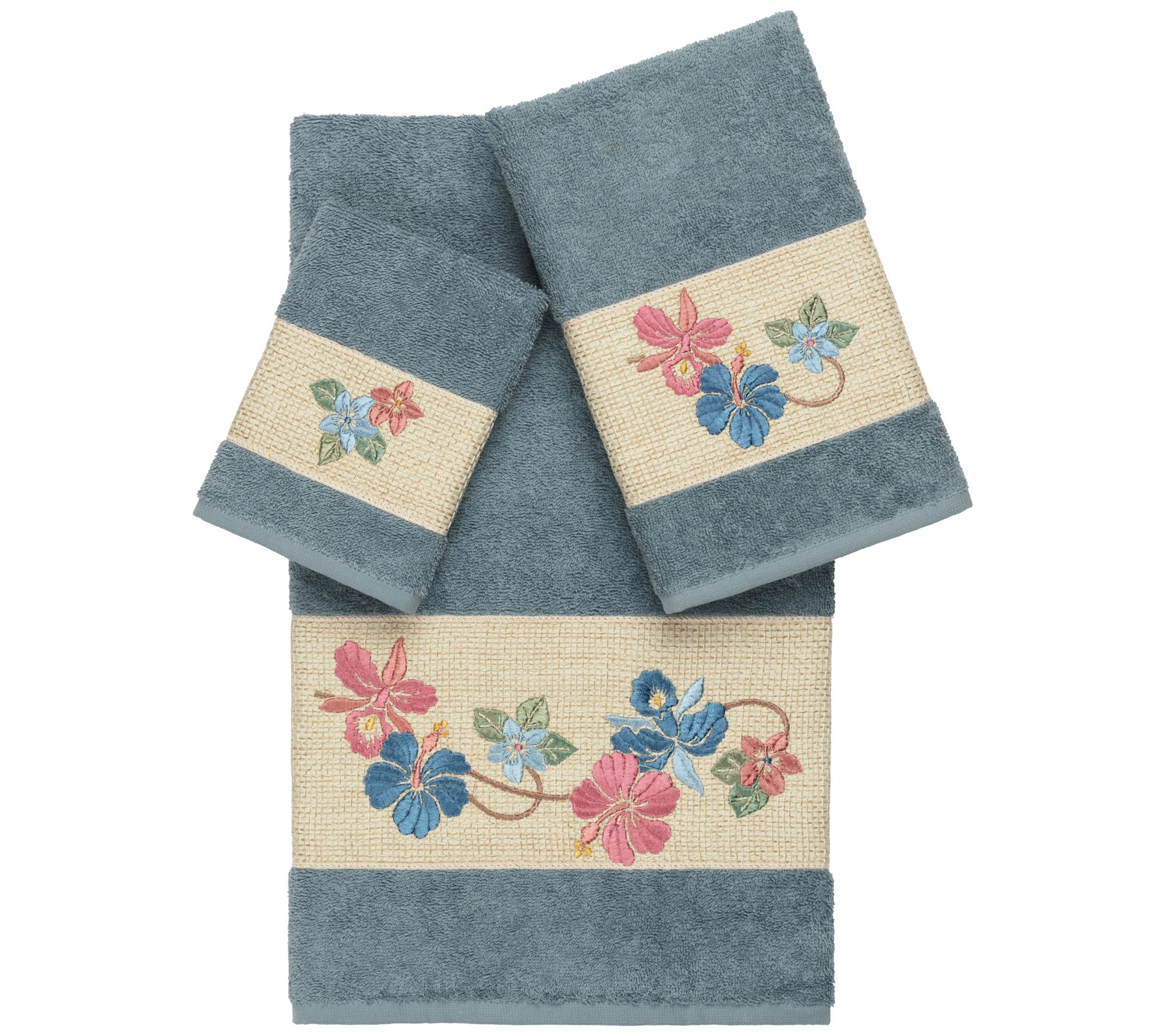 Linum Home Textiles Caroline 3PC Embellished Towel Set