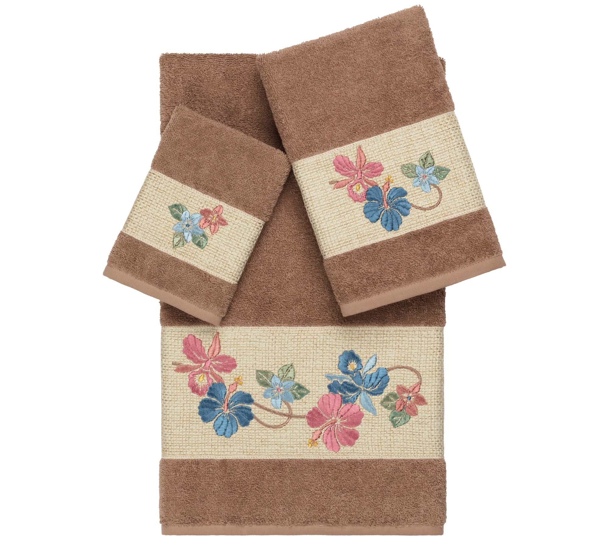 Linum Home Textiles Caroline 3PC Embellished Towel Set