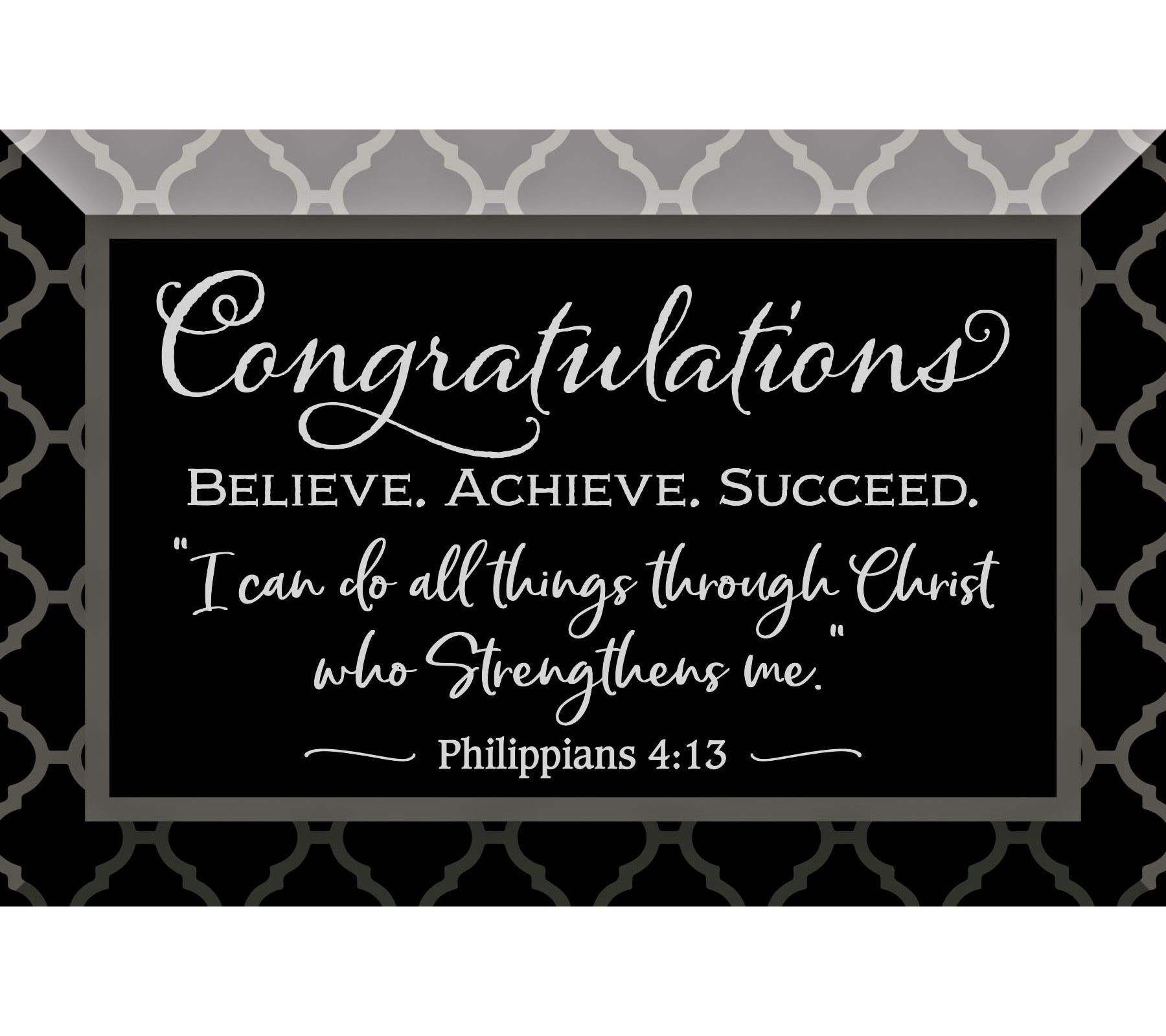 Dexsa Congratulations Glass Plaque with Easel 6"x4"