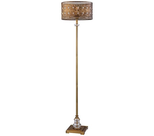 River of Goods 60"H Bryar Brass and Crystal 1-Light Floor Lamp