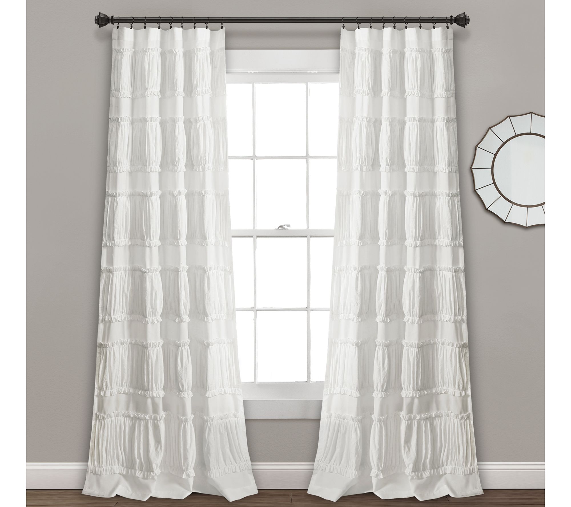 Nova Ruffle 42x95 Window Panel Pair by Lush Decor