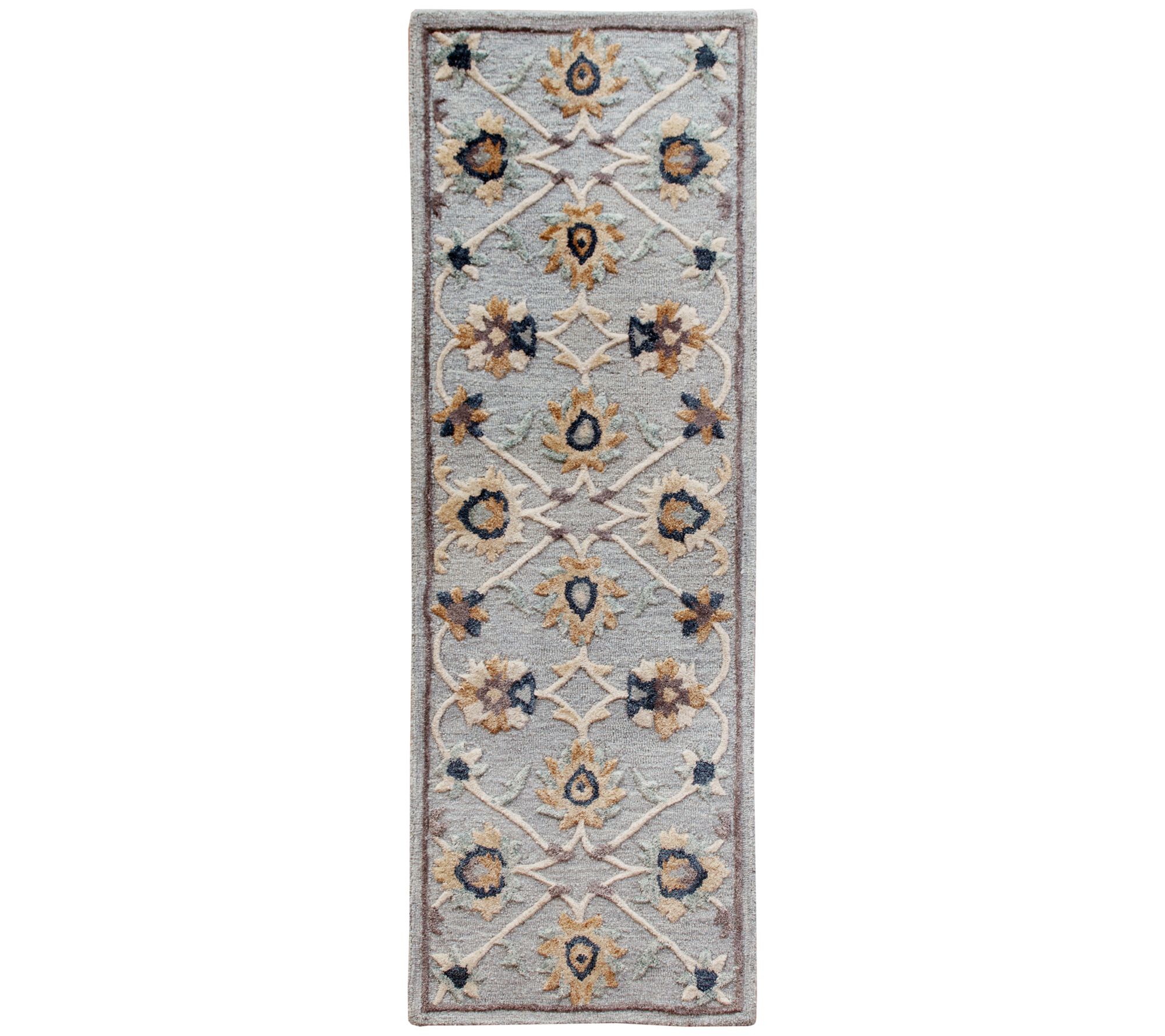 Ox Bay Traditional Floral Filigree Runner 2'3"x 6'9"