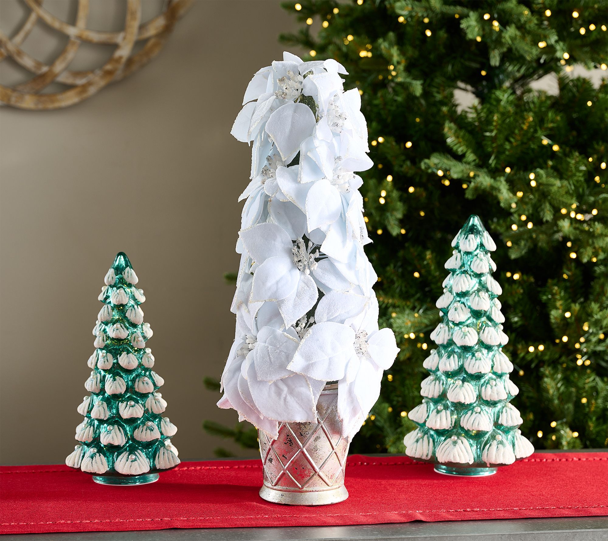 23" Velvet Poinsettia Tree in Pot by Valerie