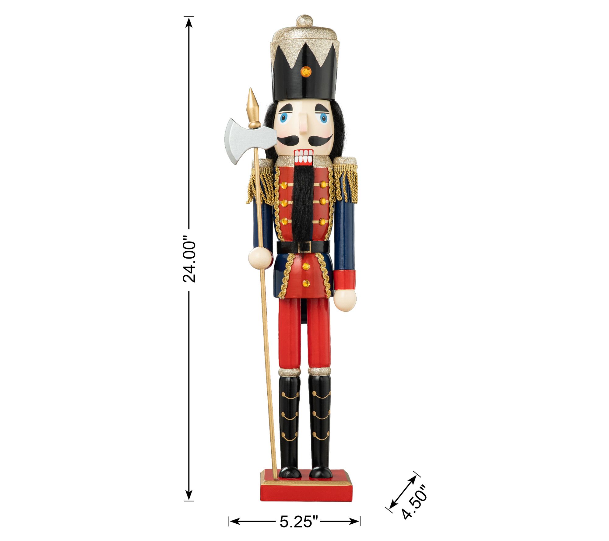 Glitzhome 42H Wooden Christmas Soldier Nutcracker