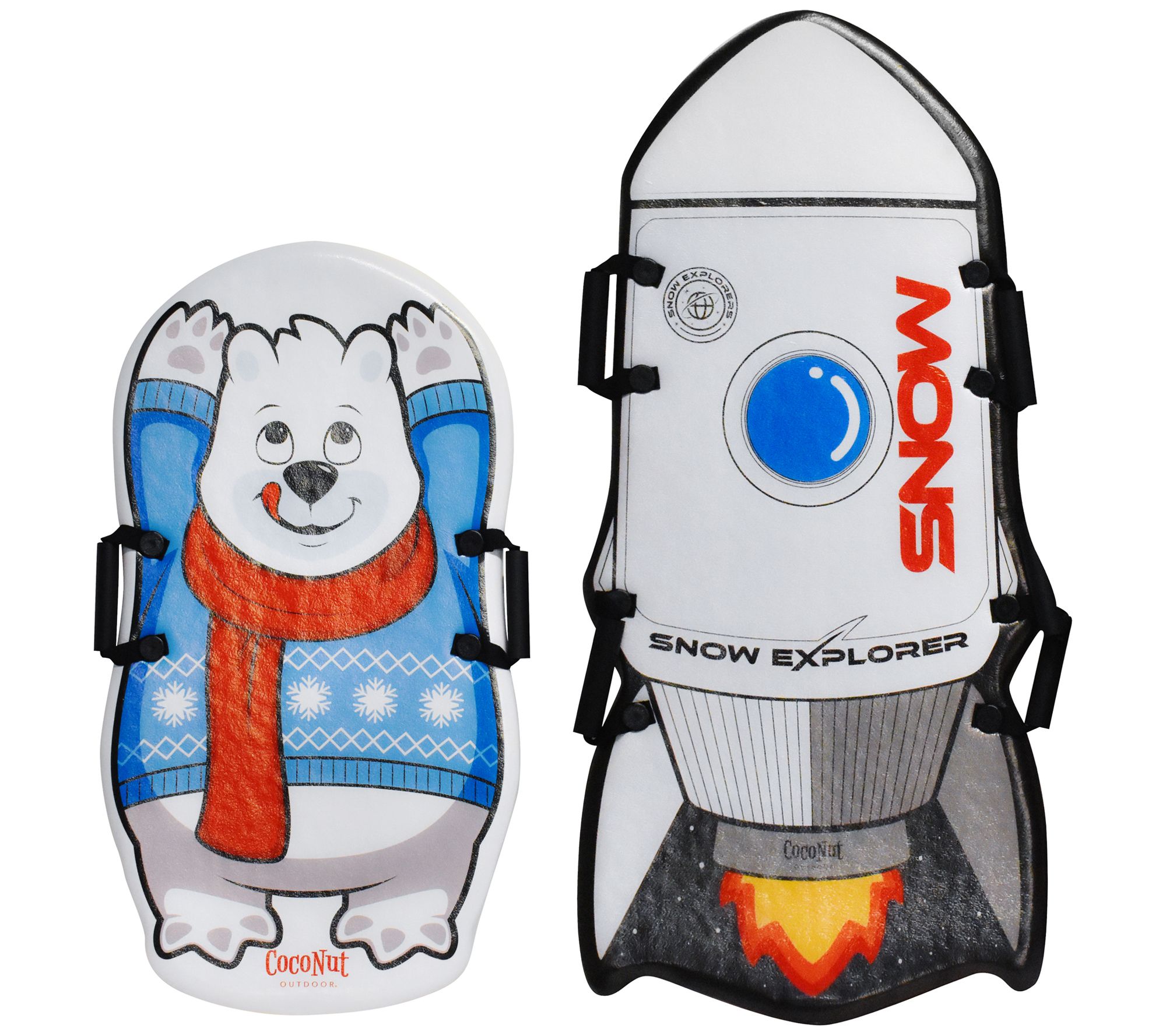 CocoNut Outdoor Polar Bear & Rocket Ship Foam 2  Sled Bundle