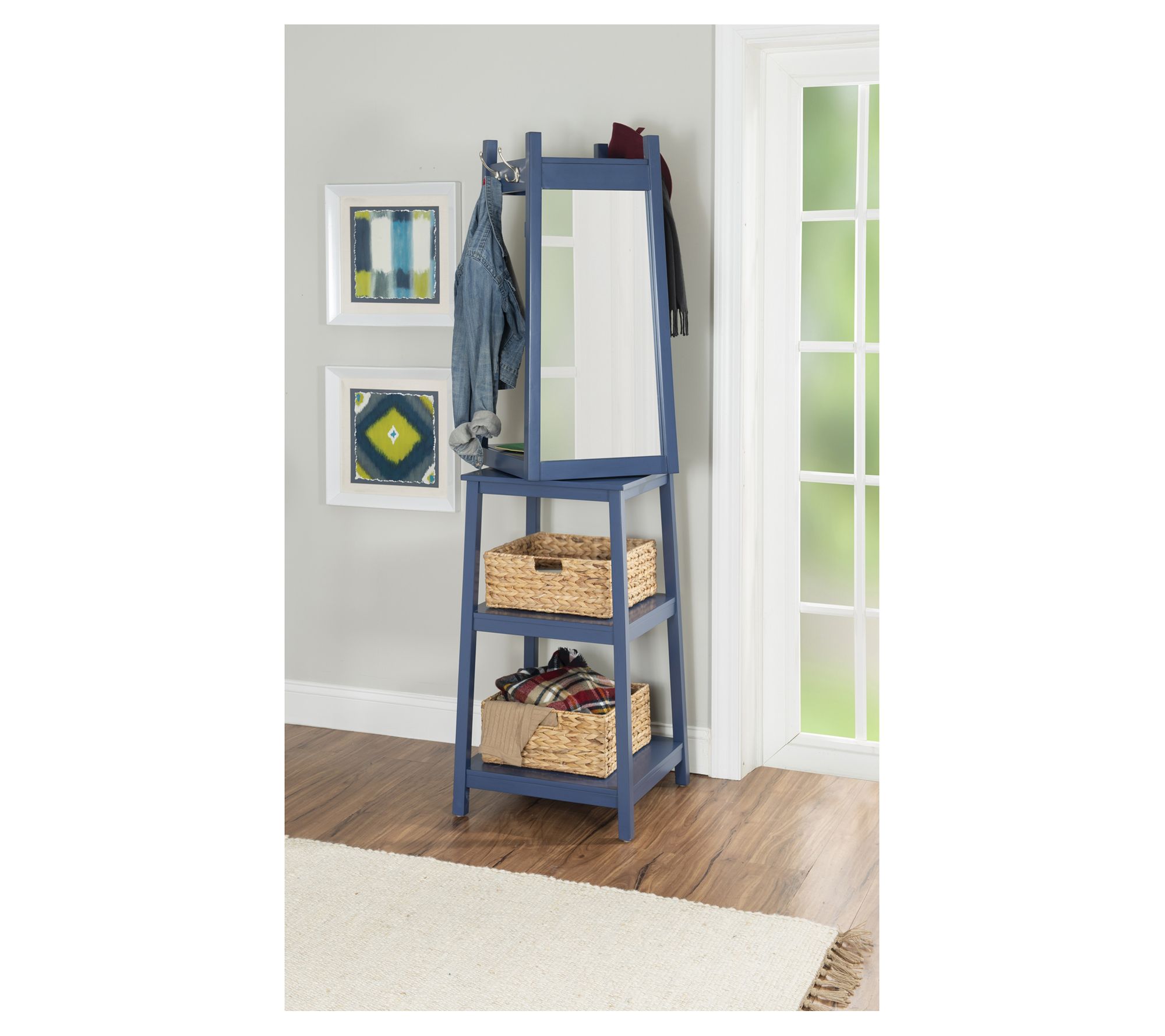 Linon Home Julie Rotating Coat Rack with Baskets - QVC.com