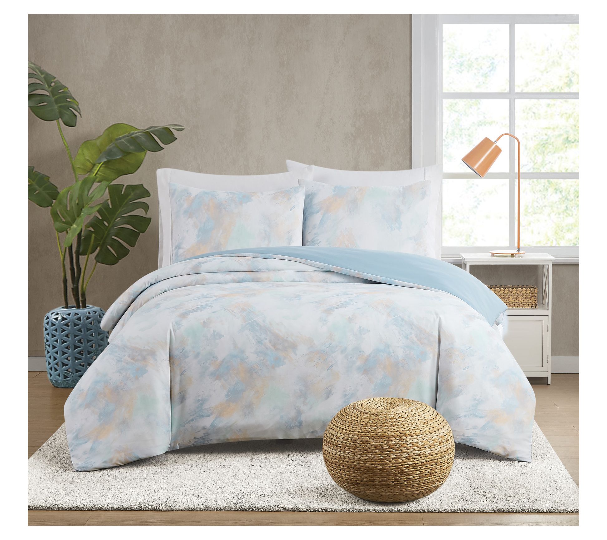 Truly Soft Hannah Watercolor Full/Queen 3 PieceComforter Set