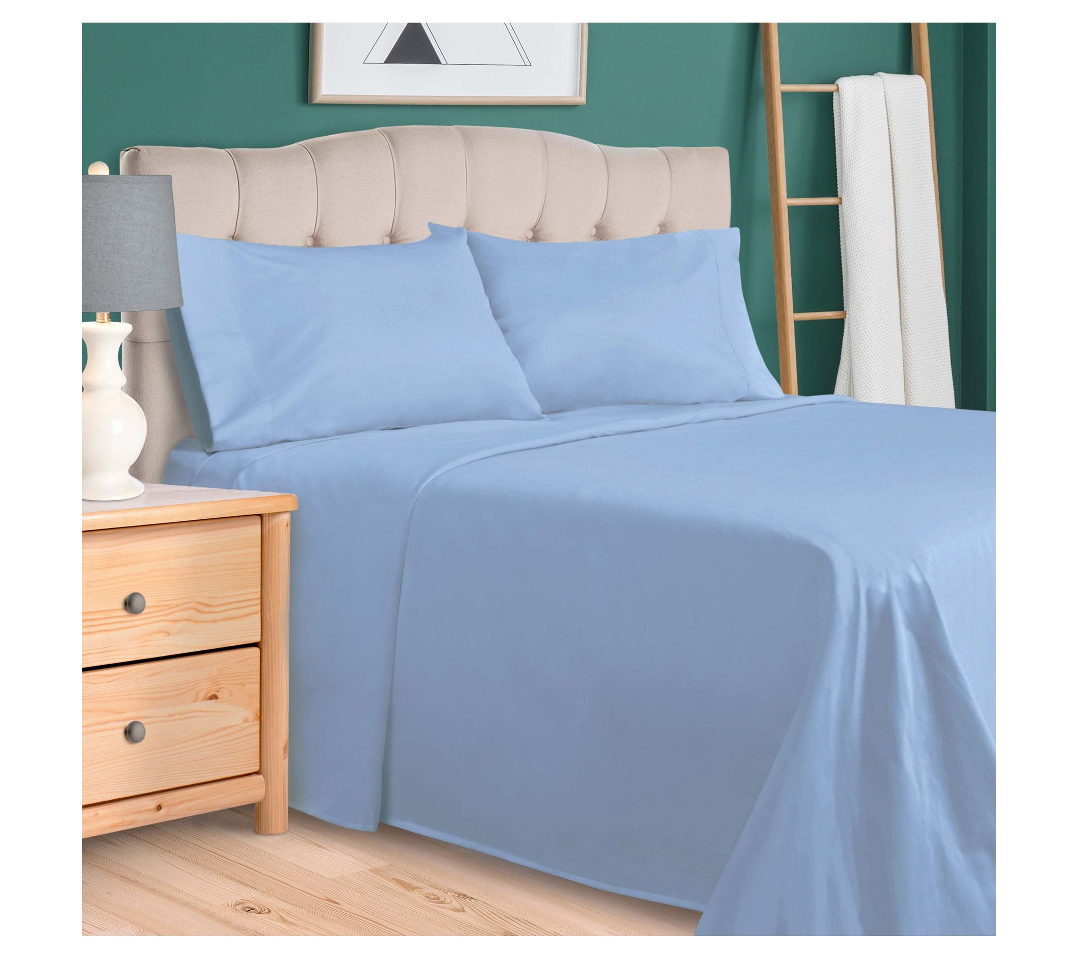 Superior 700 Eg yptian Cotton S olid Deep Pocke t Sheet Set, QN