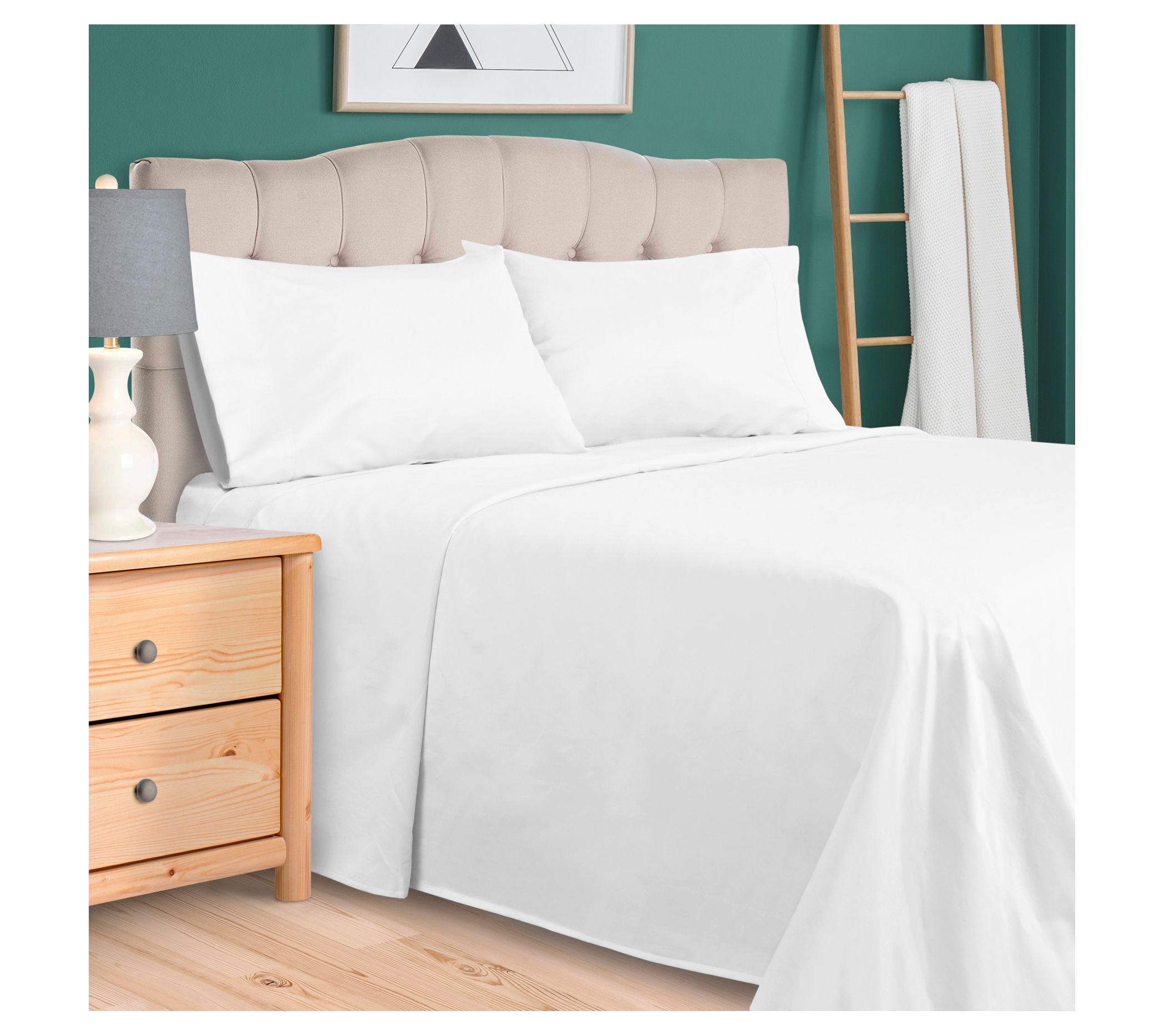 Superior 700 Eg yptian Cotton S olid Deep Pocke t Sheet Set, QN