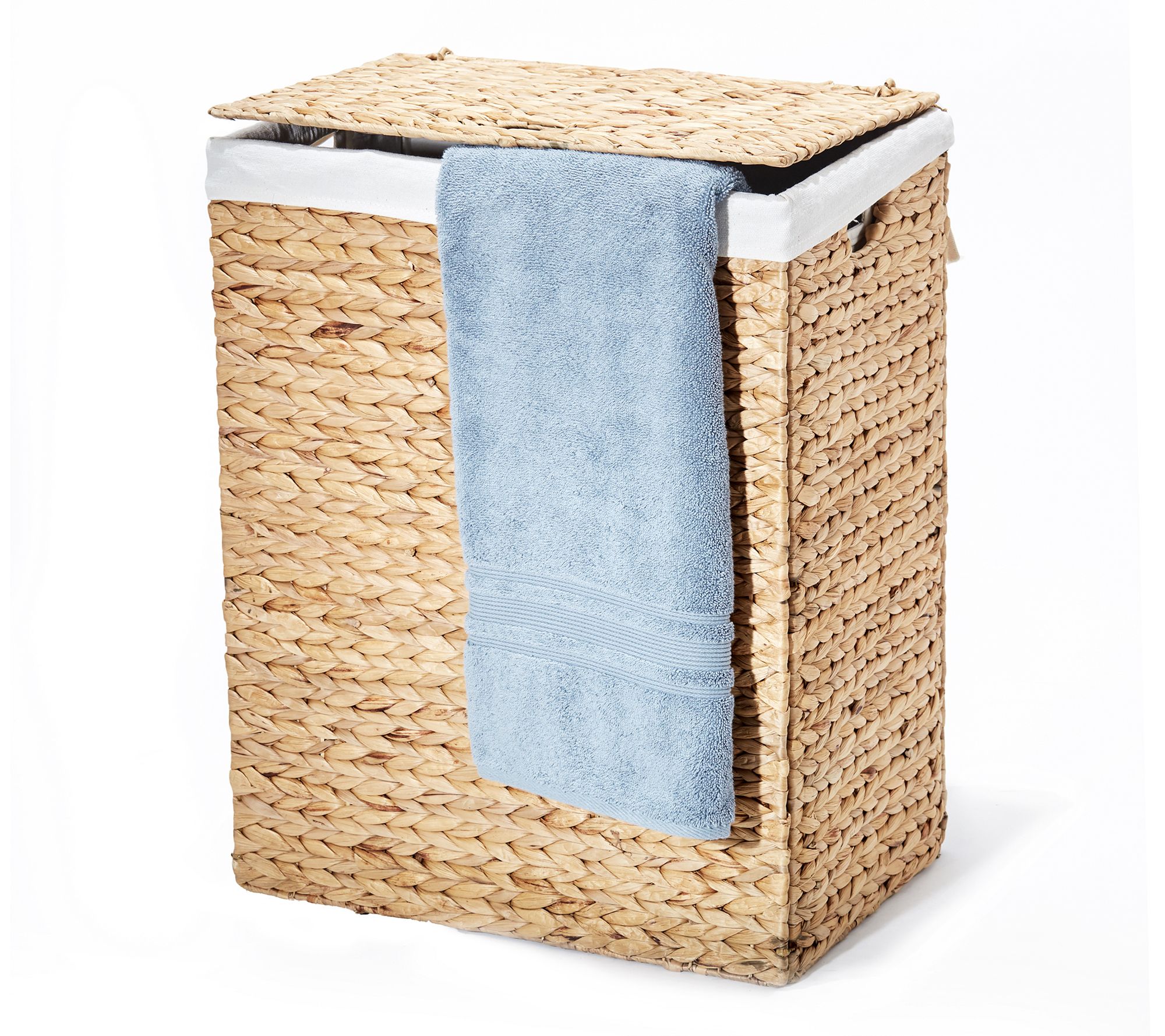 Seville Classics Handwoven Water Hyacinth Laundry Hamper