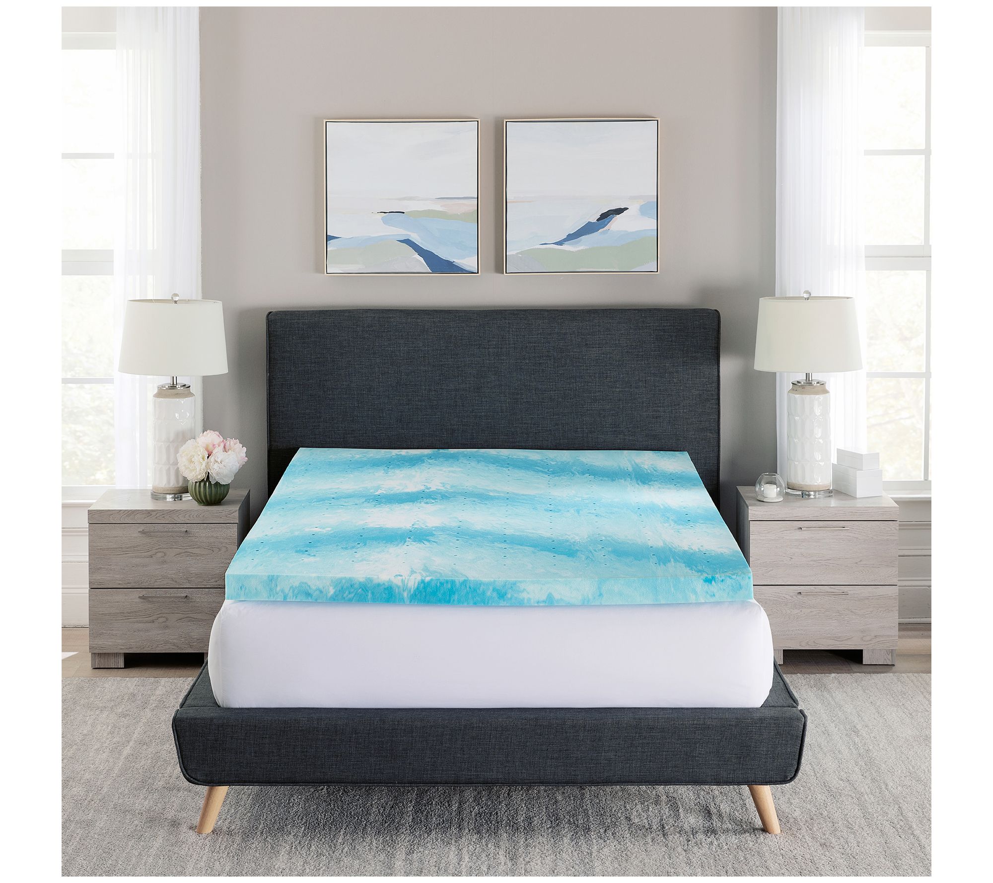 Bodipedic 3" Gel Swirl Memory Foam Mattress Topper, King