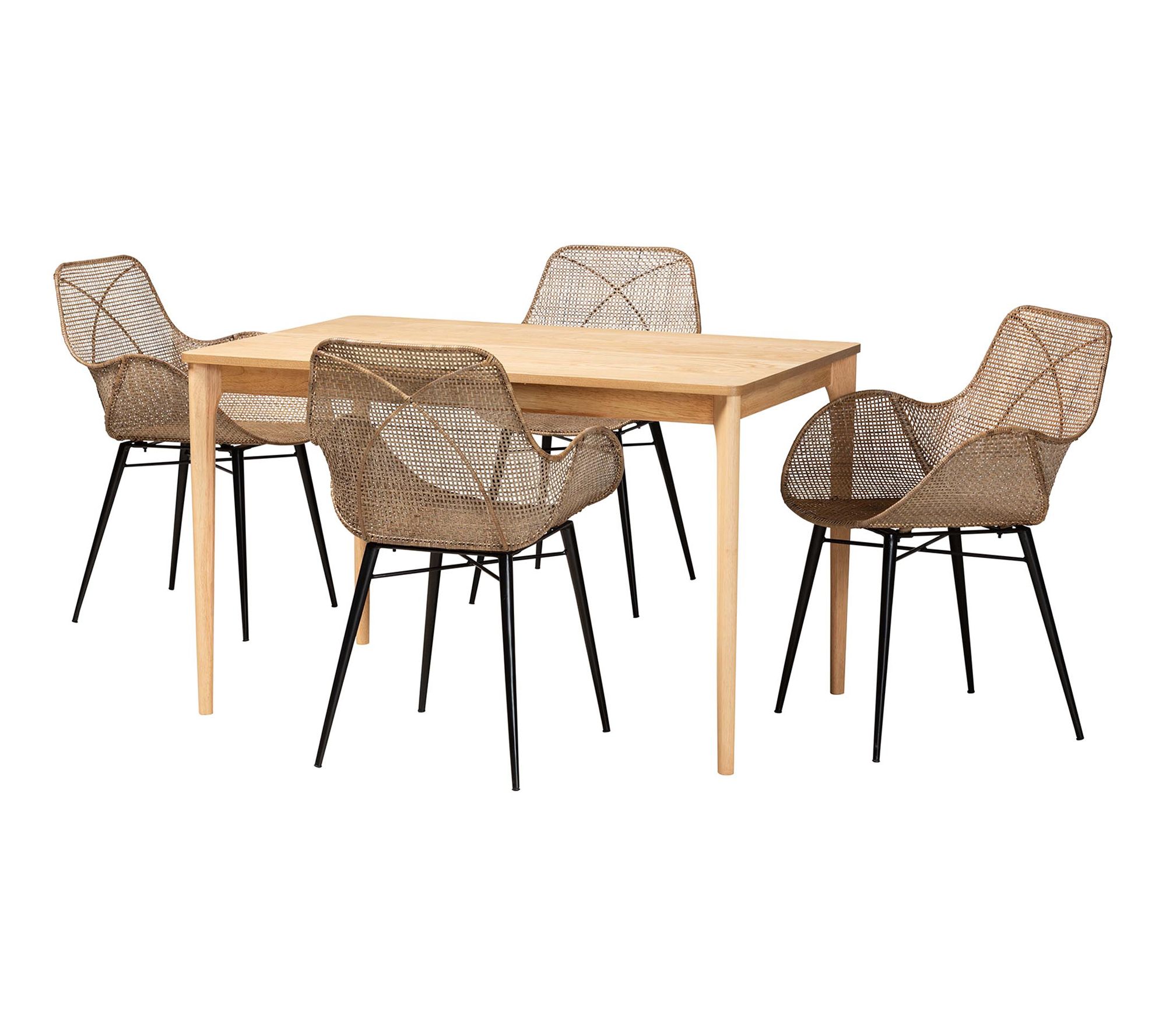 bali & pari Ballerina Black Metal 5-Piece Dining Set