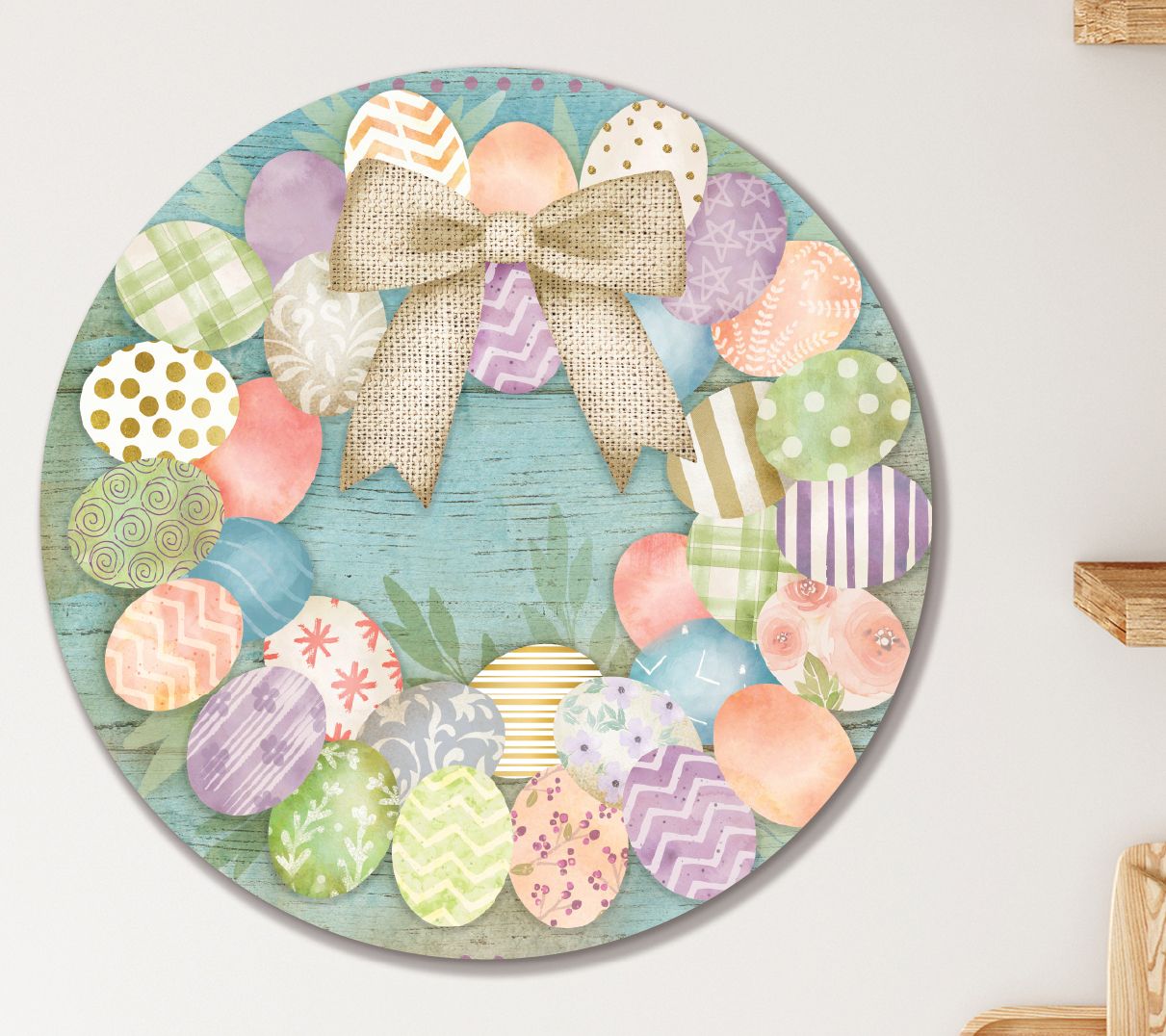Courtside Market Easter Egg Wreath 12x12 Circular Artboard