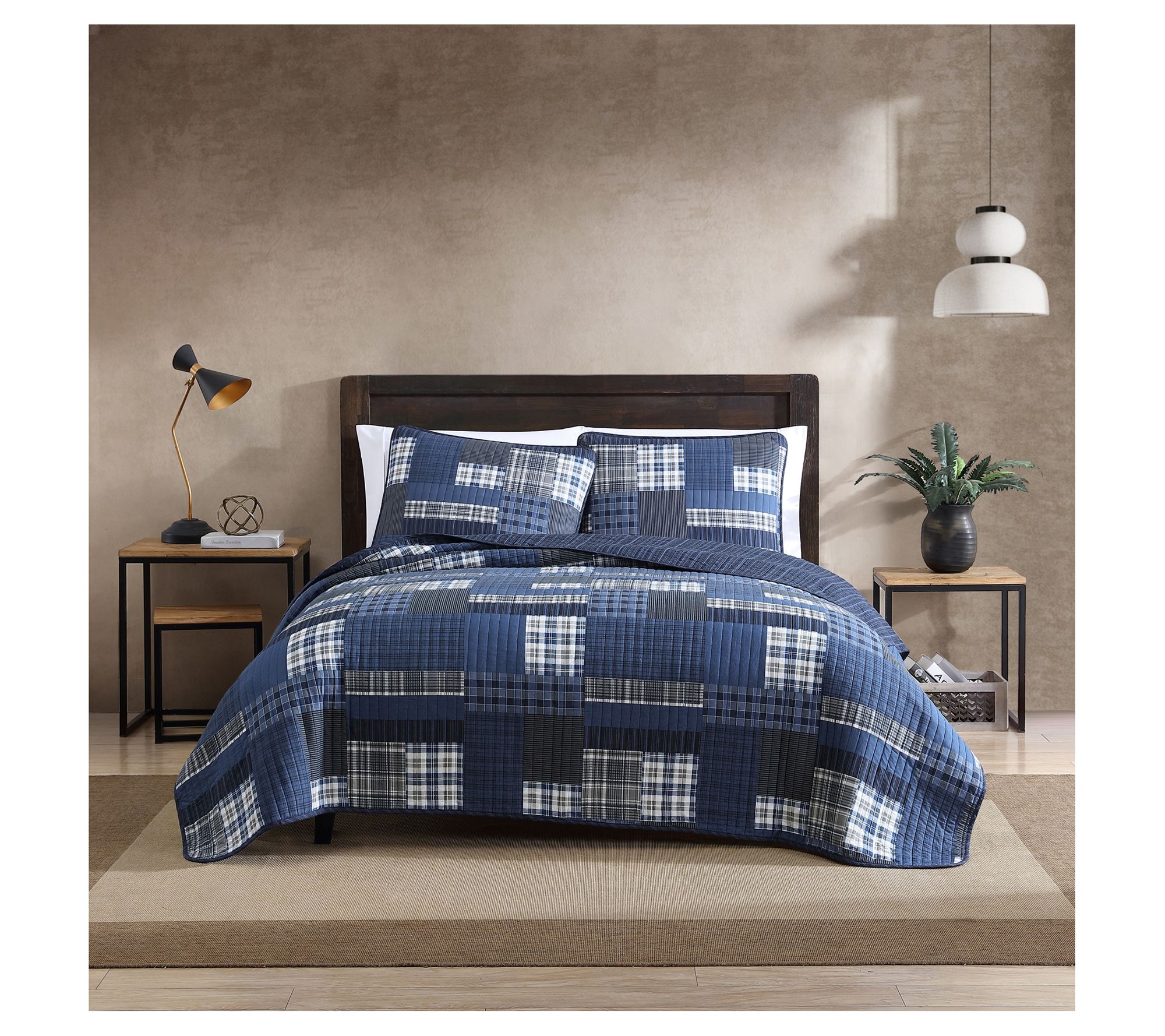Eddie Bauer Eastmont Navy Twin Quilt Sham Set