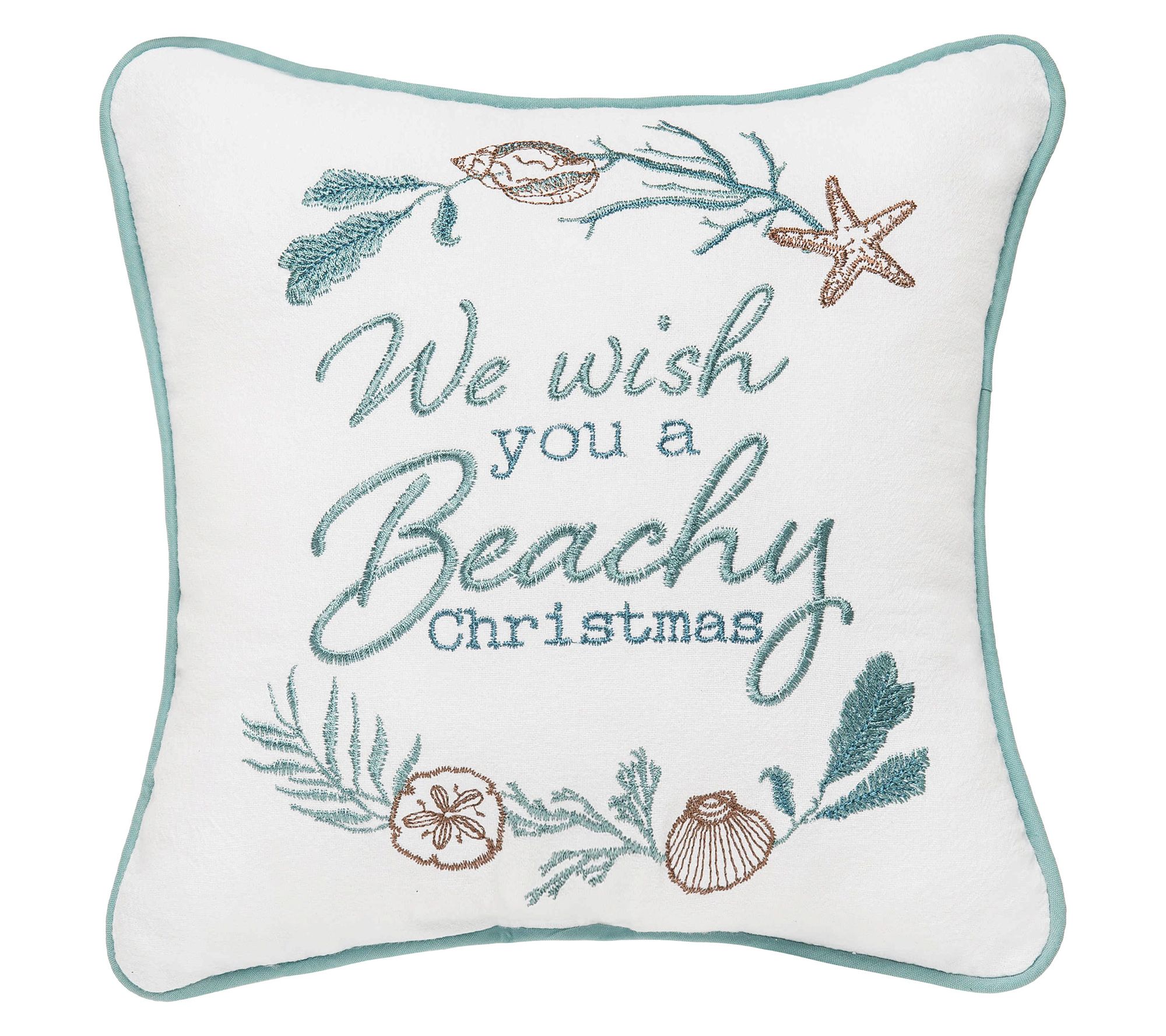 Beachy Christmas Pillow by Valerie