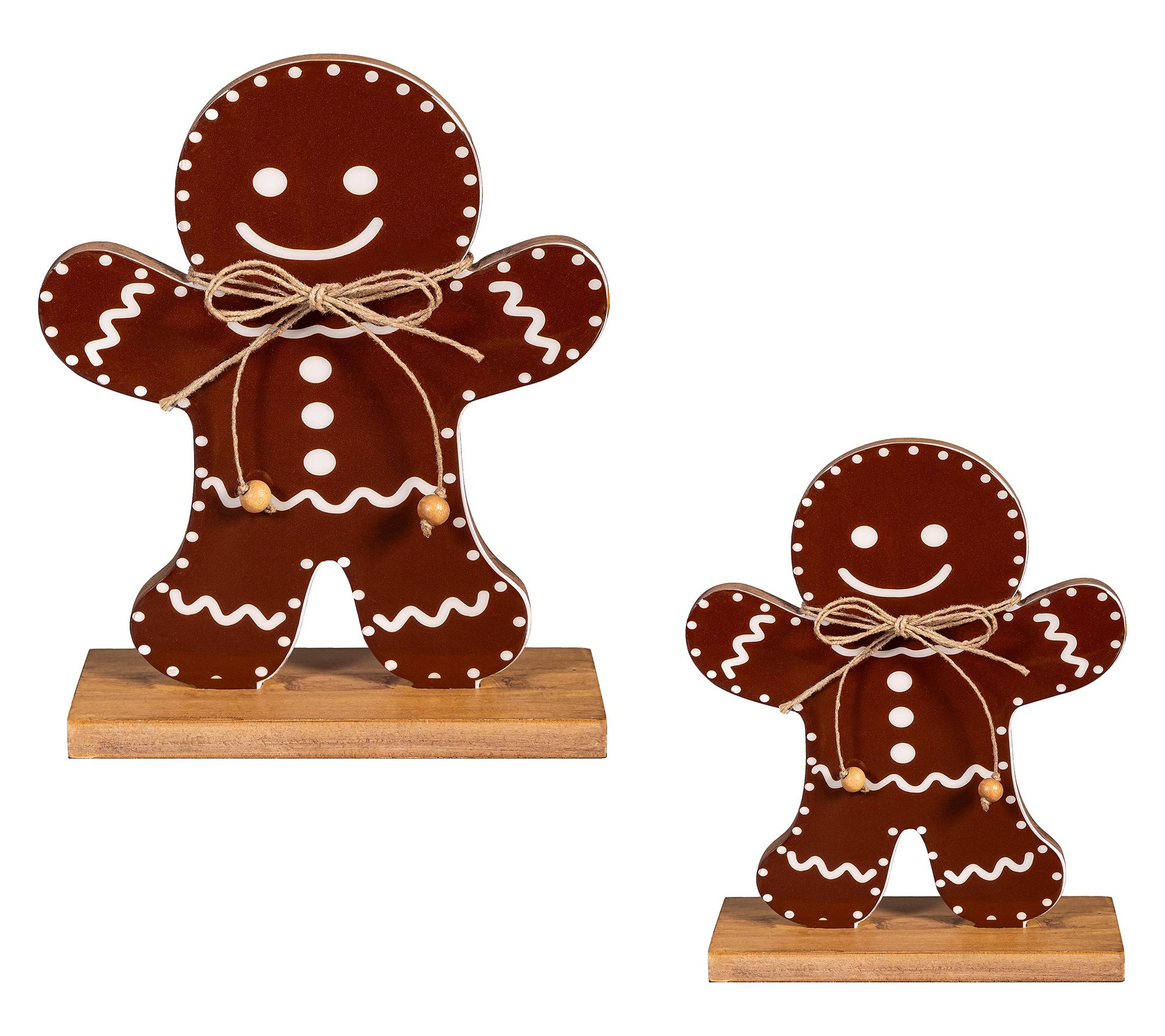 Evergreen Set of 2 Wooden Gingerbread Men TableDecor