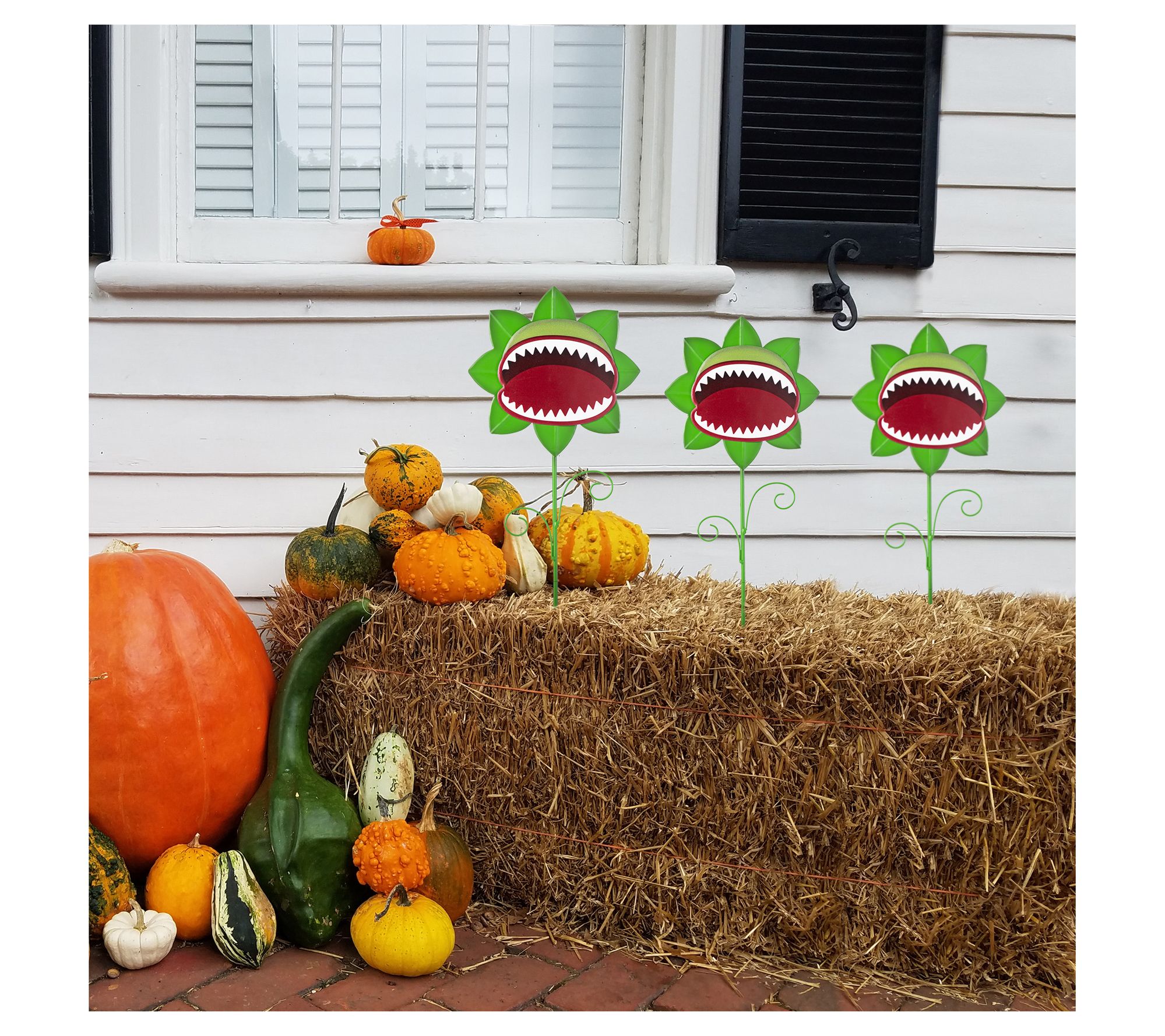Glitzhome 24" Halloween Hungry Chompers GardenStakes S/3