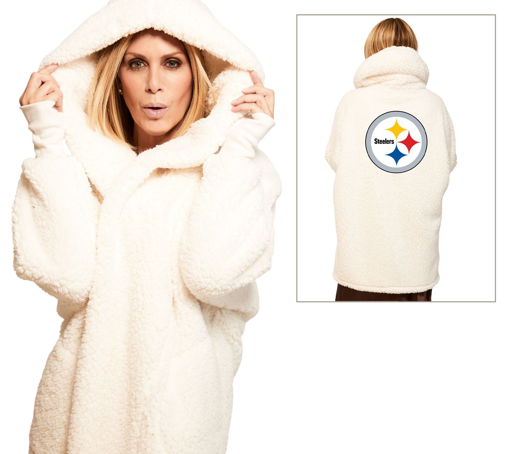 NFL Officially Licensed Sherpa Lounger by Jill Martin - Ivory
