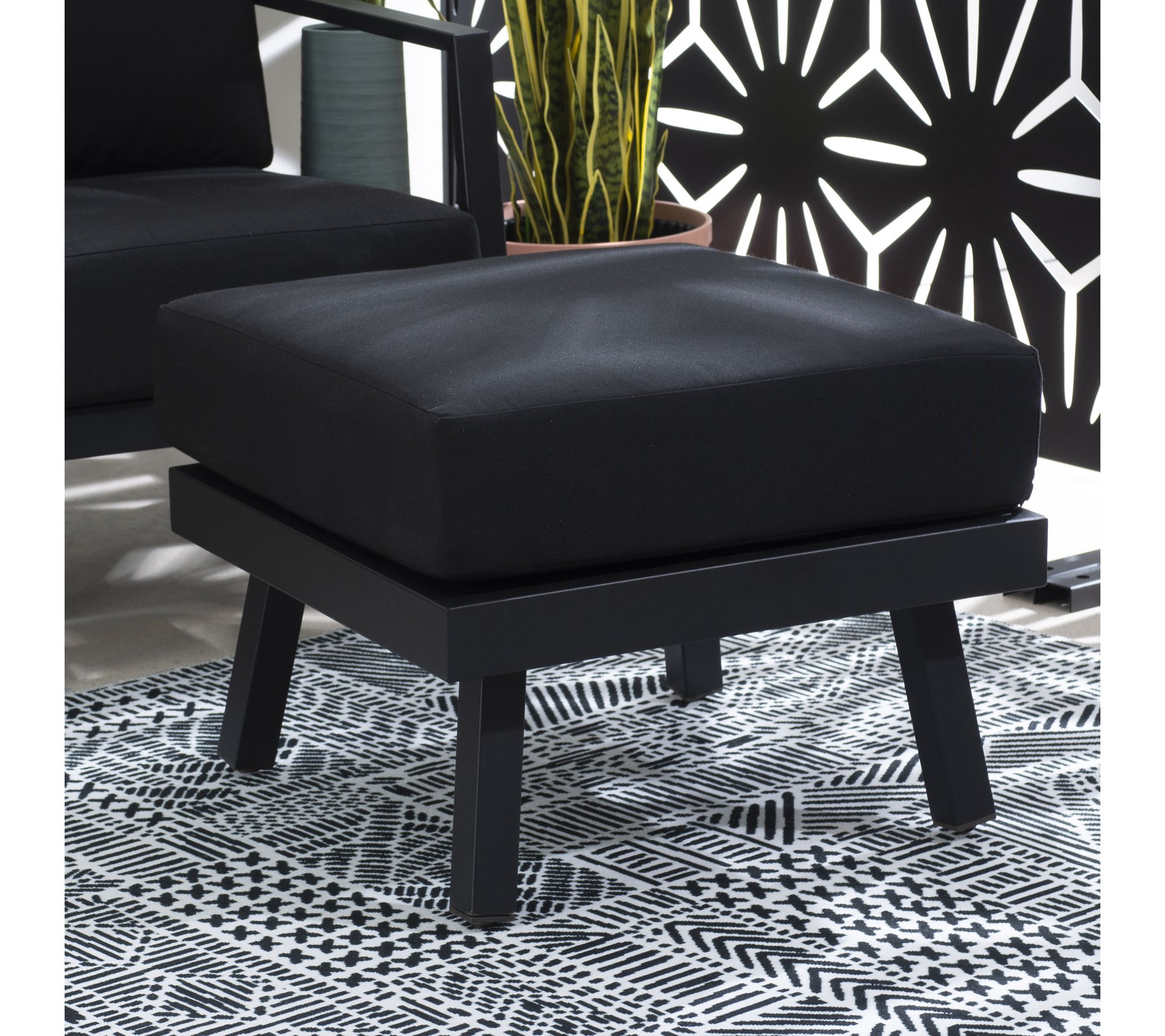 Linon Home Holland Aluminum Ottoman