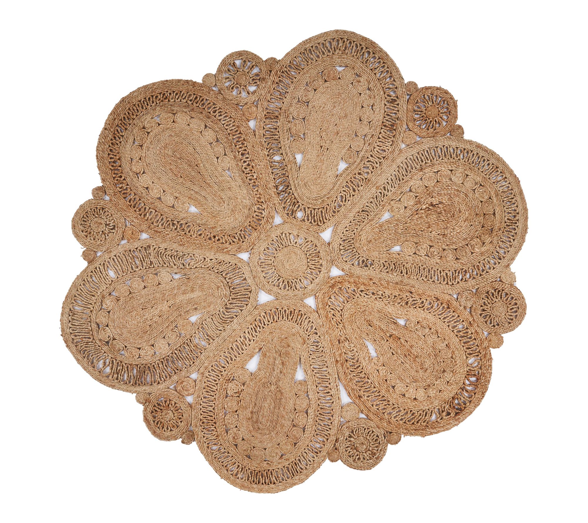 Ox Bay Farmhouse Brown Solid Jute Indoor Area Rug, 4' x 4'