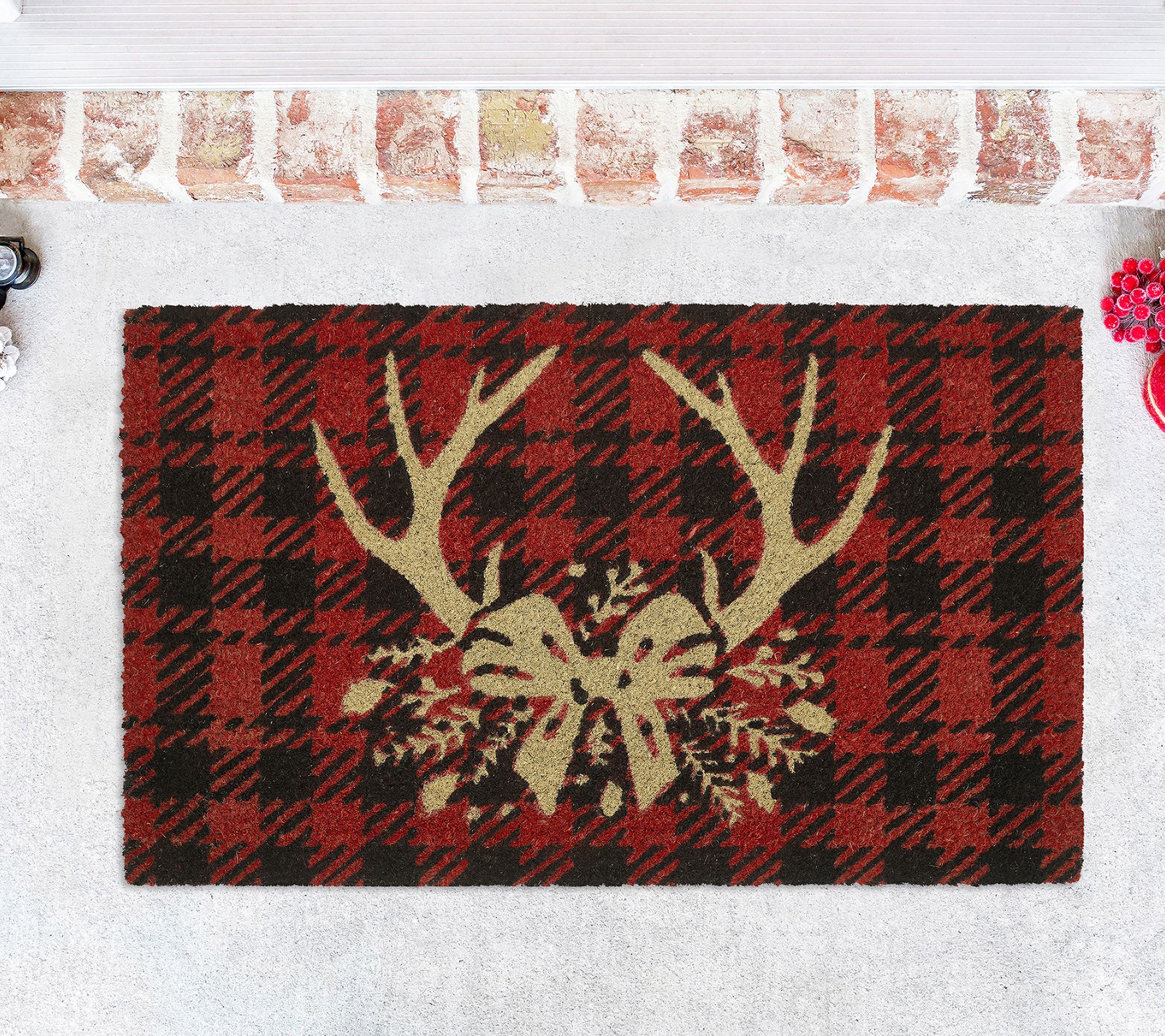 VCNY Home Multi Christmas Reindeer Outdoor CoirDoormat