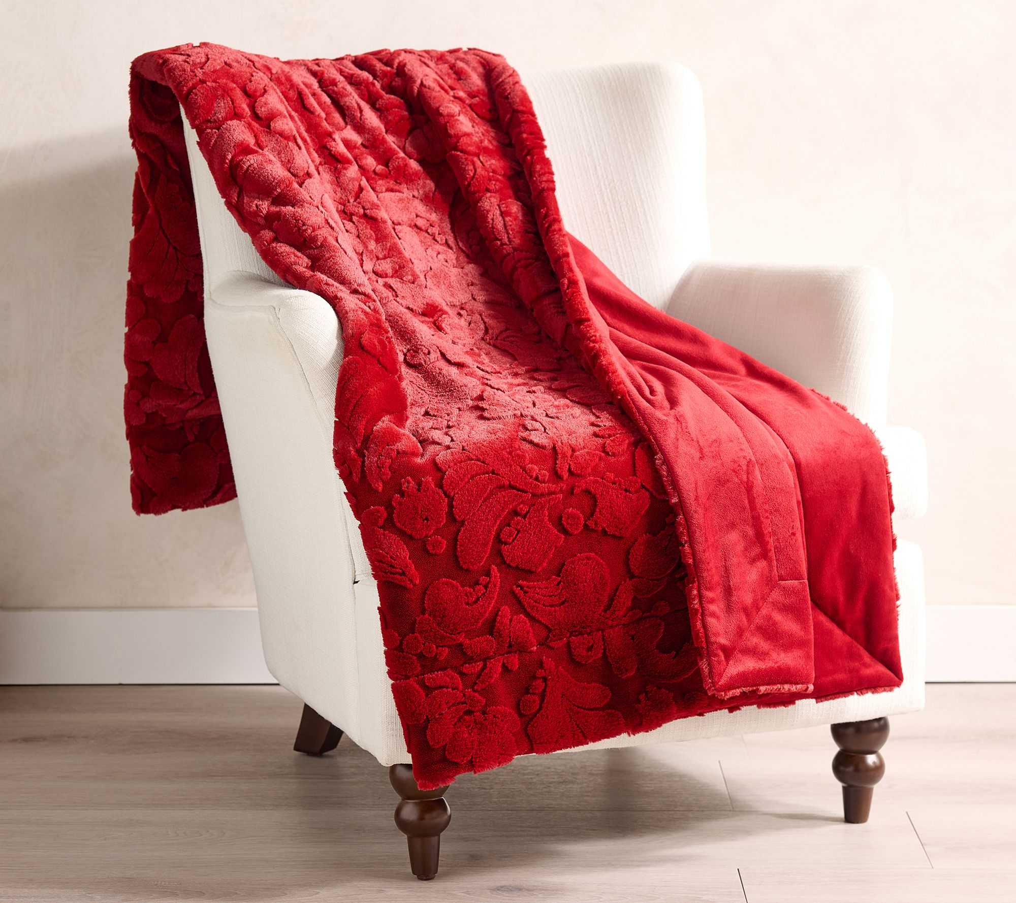 Hotel Du Cobb Sculpted Faux Fur Throw by Dennis Basso
