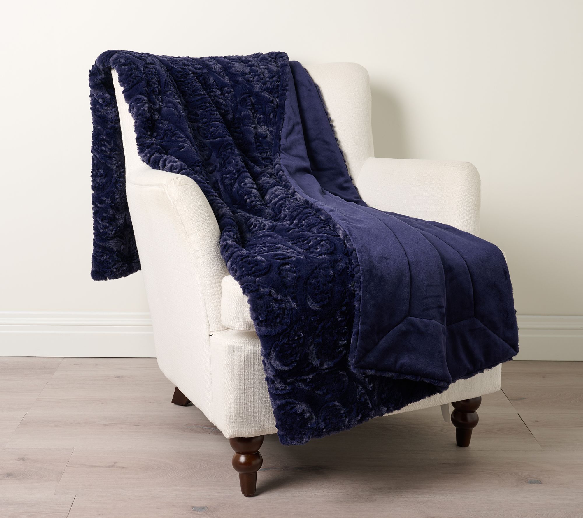 Hotel Du Cobb Sculpted Faux Fur Throw by Dennis Basso