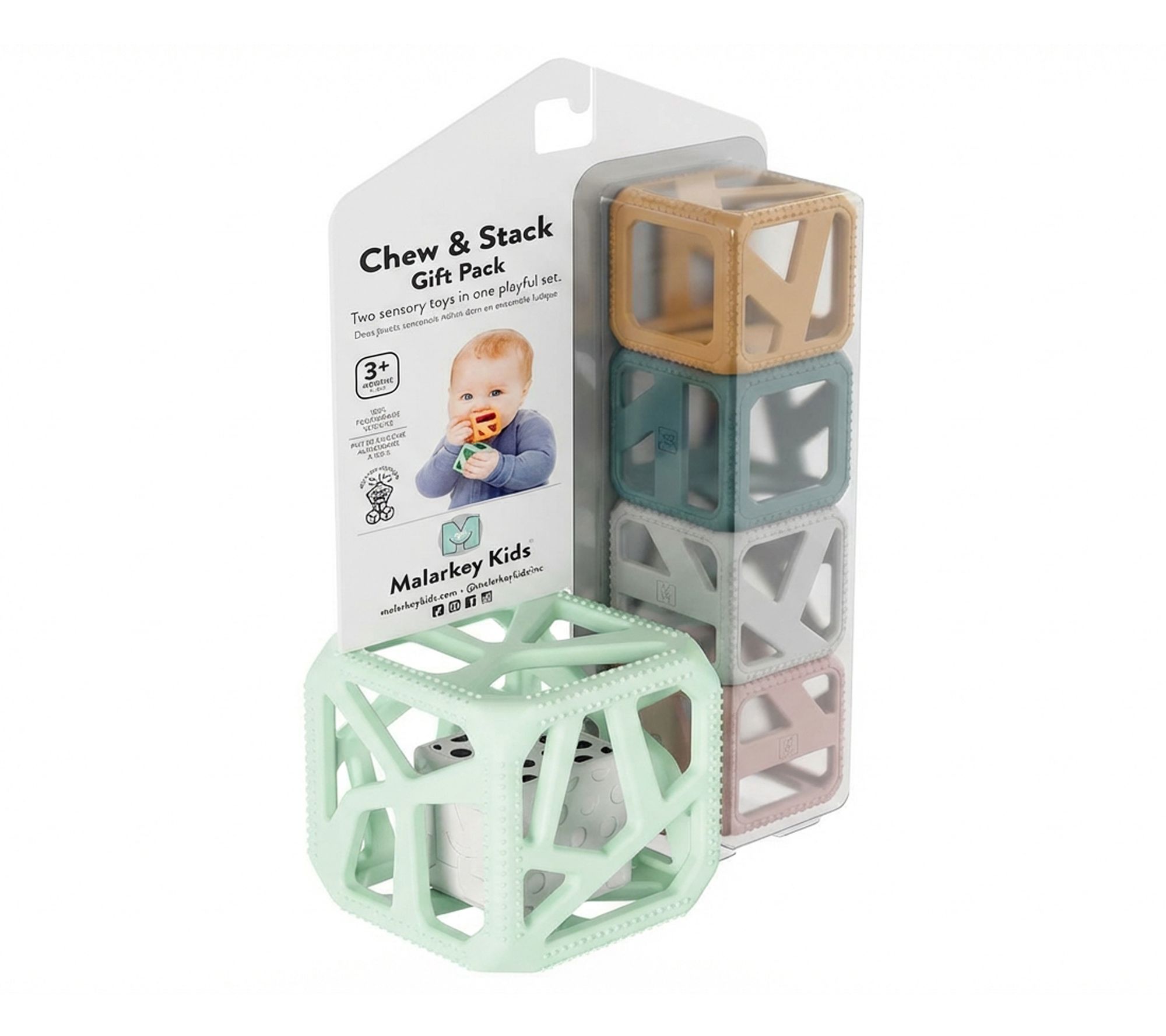 Malarkey Kids Chew & Stack Gift Pack - 2 in 1 Teething Fun