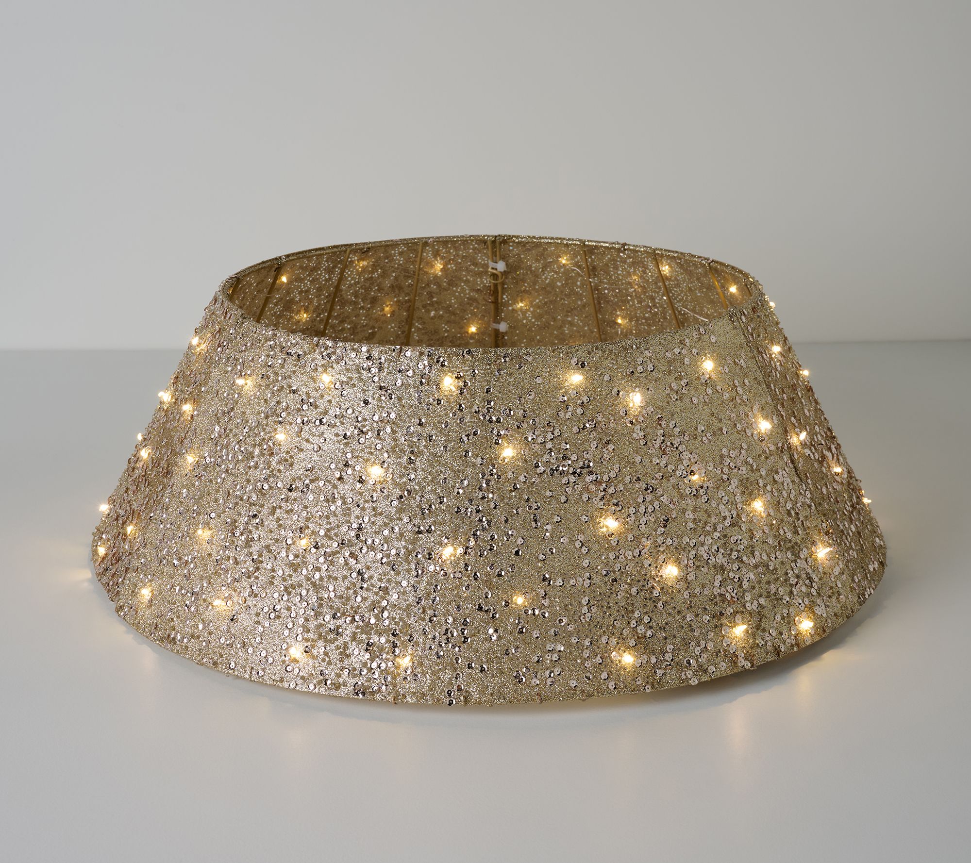 Illuminated Sequin Christmas Tree Collar by Kim Gravel