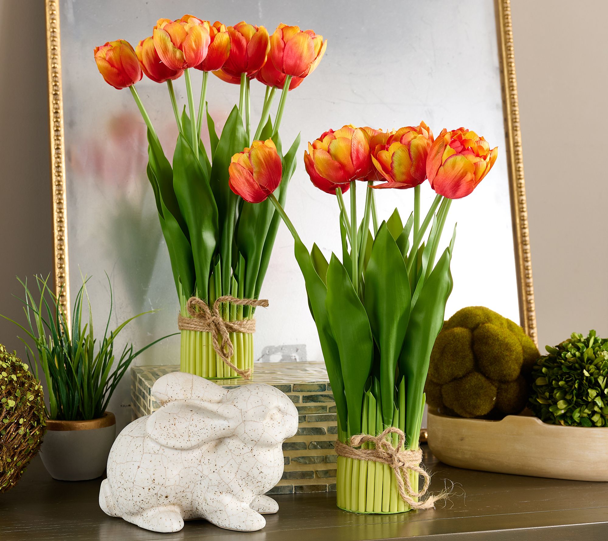 "As Is" Set/2 14.5" Parrot Tulip Bundles by Valerie