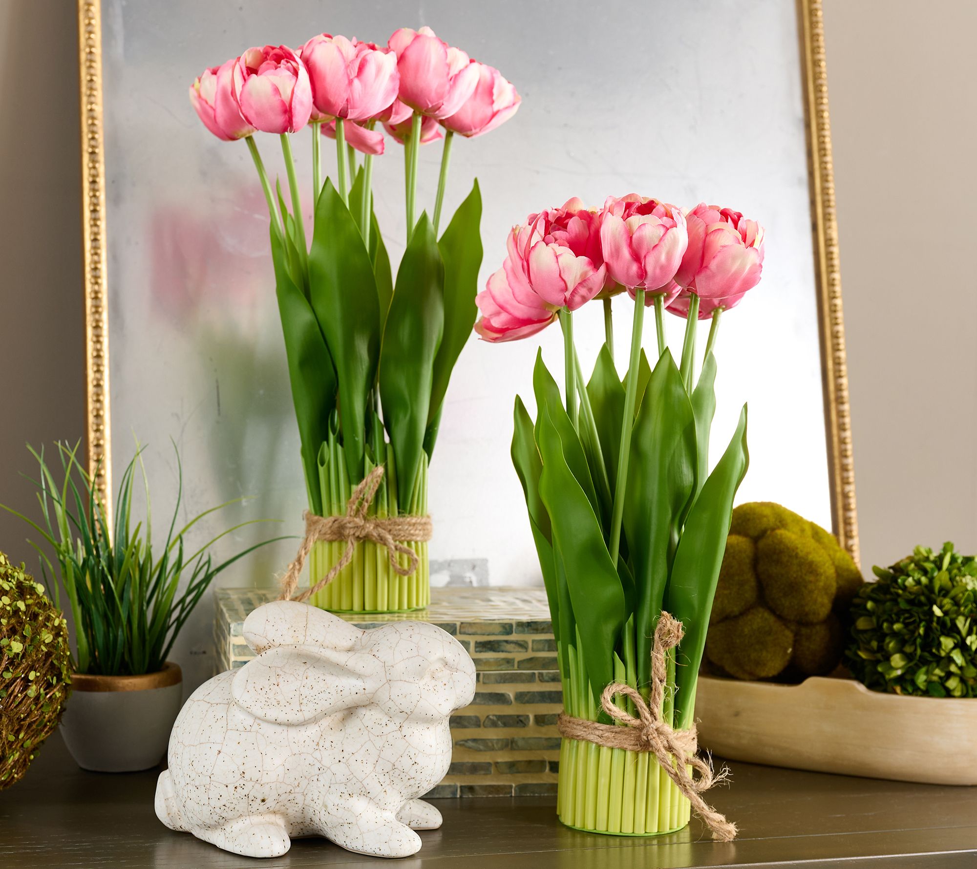 "As Is" Set/2 14.5" Parrot Tulip Bundles by Valerie
