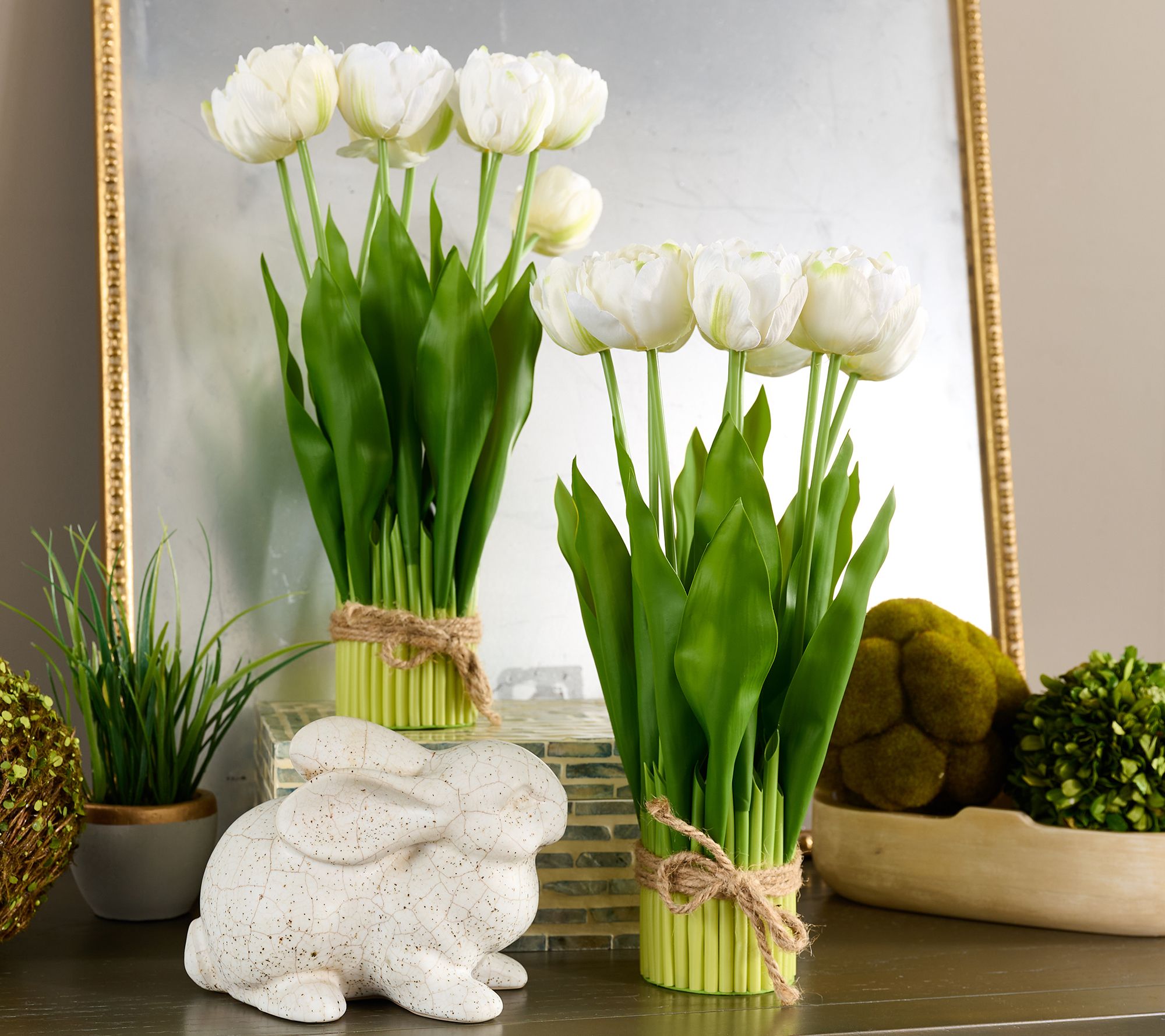 "As Is" Set/2 14.5" Parrot Tulip Bundles by Valerie