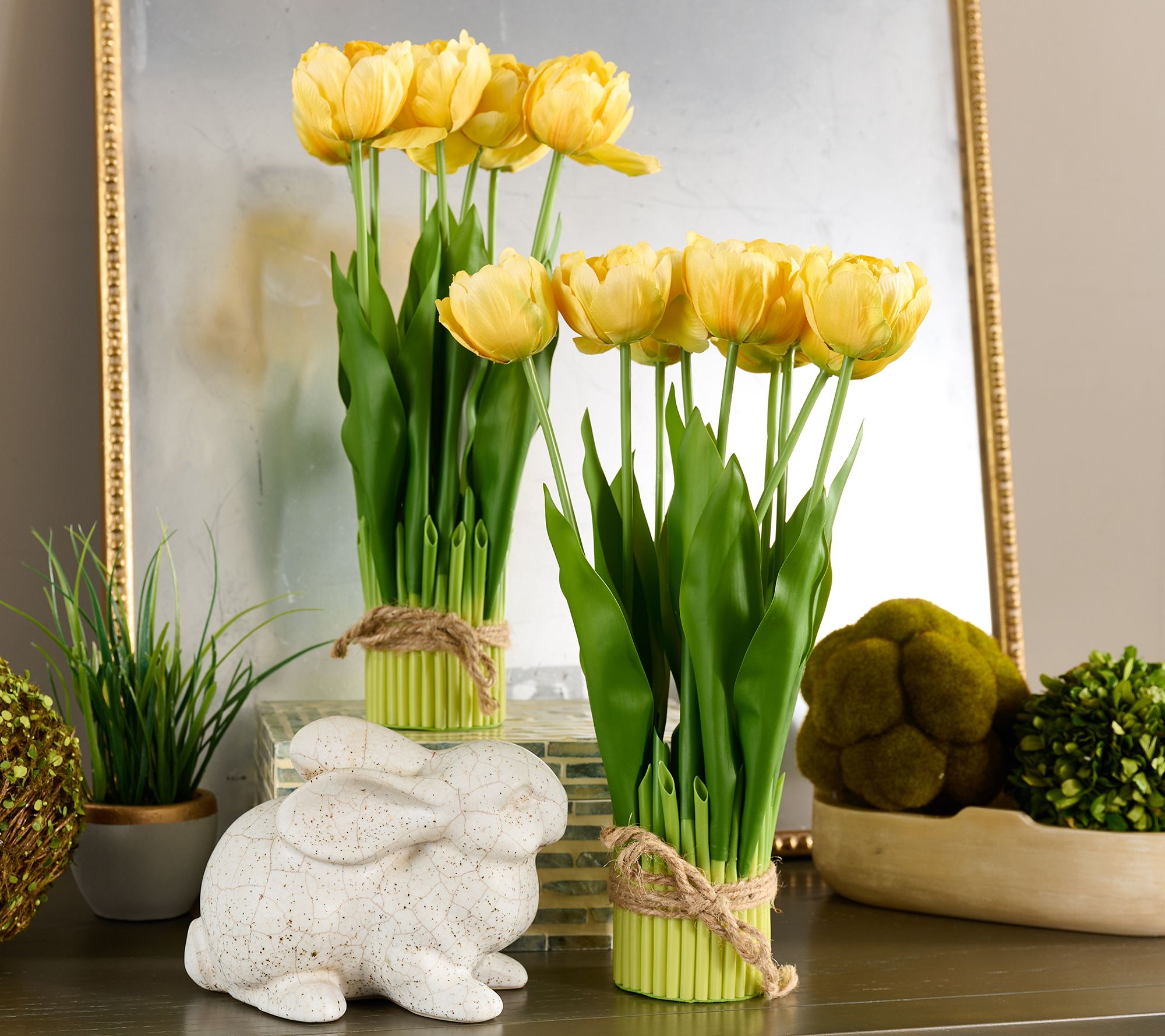 "As Is" Set/2 14.5" Parrot Tulip Bundles by Valerie
