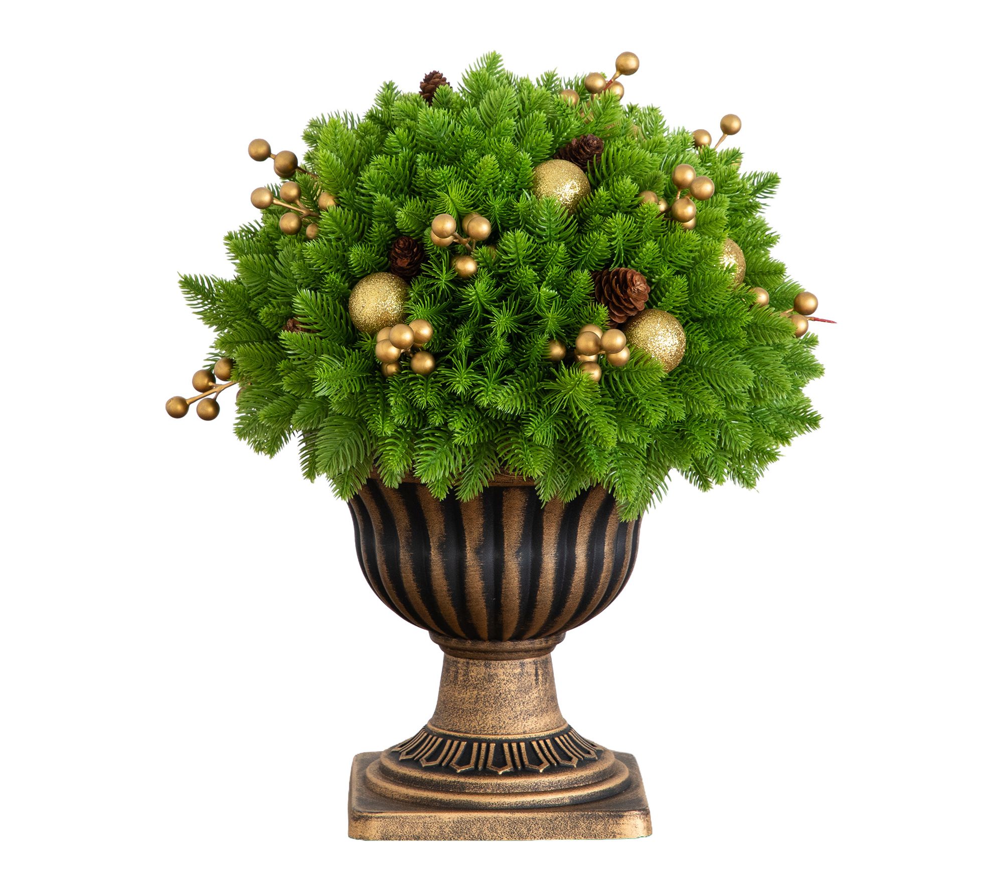 18-in  Pre-Lit Pine Tree in Planter by Nearly Natural