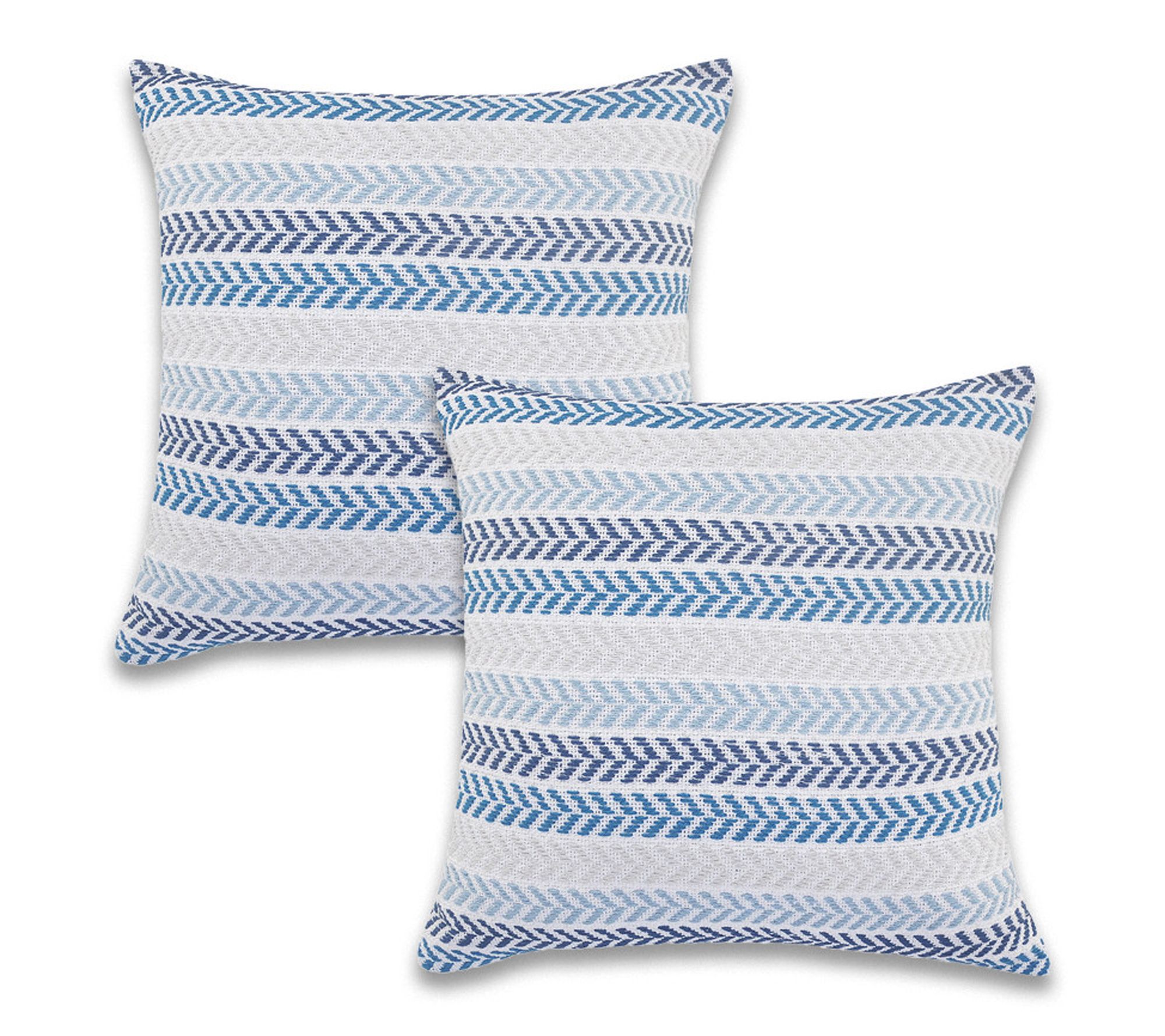 HomeRoots Set of 2 Blue Beach Chevron Pillows