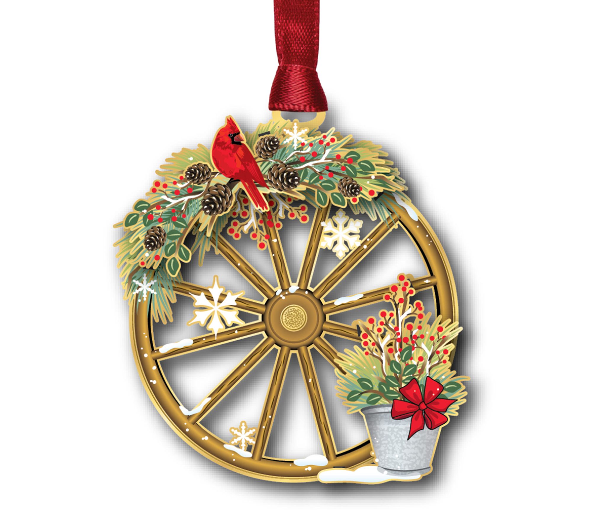 Beacon Designs Winter Wagon Wheel Ornament