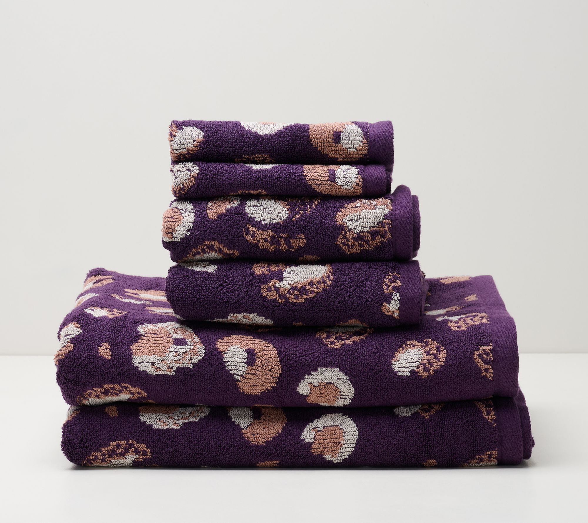 LOGO Home 6pc Cotton Jacquard Towel Set