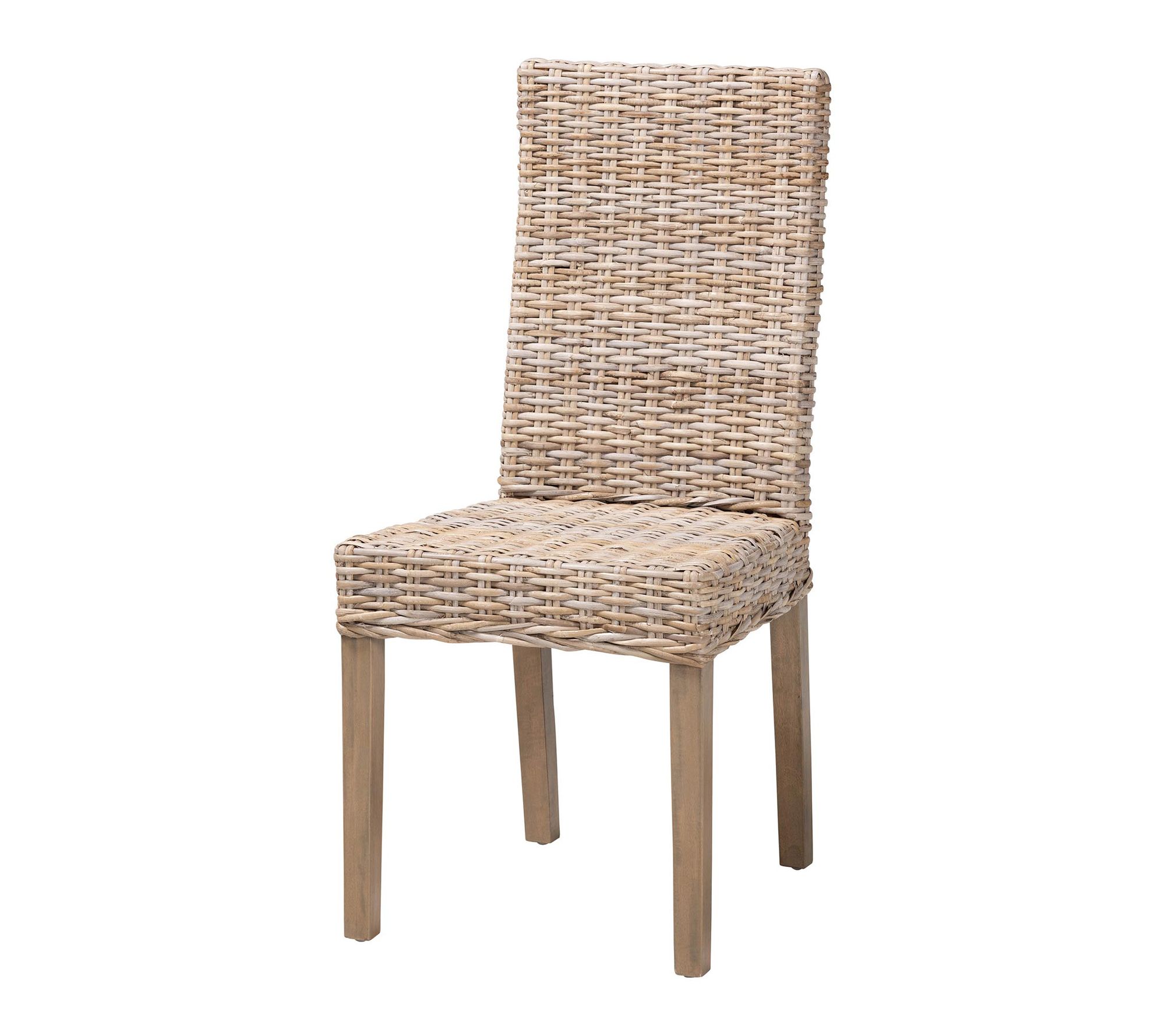 bali & pari Nevina Grey Kubu Rattan and Mango Wood Dining Chair