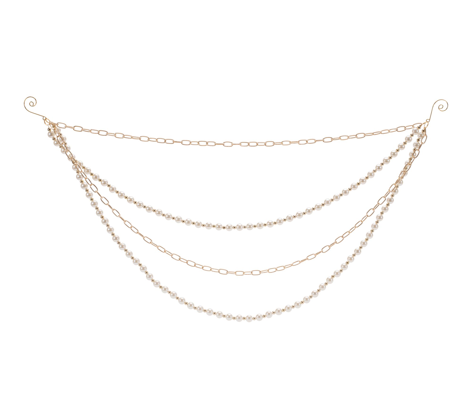 Melrose Pearl Bead and Chain Link Garland (Set of 2)
