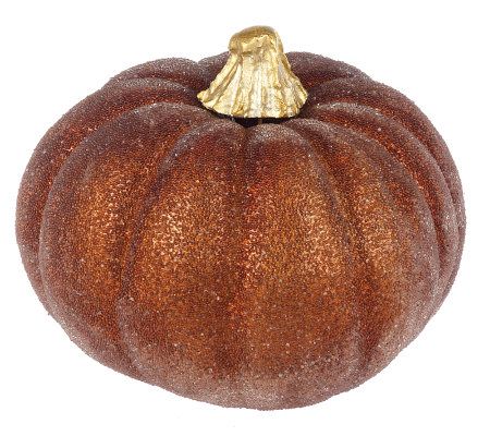 Set of Three Beaded Bronze Pumpkins by Valerie - QVC.com